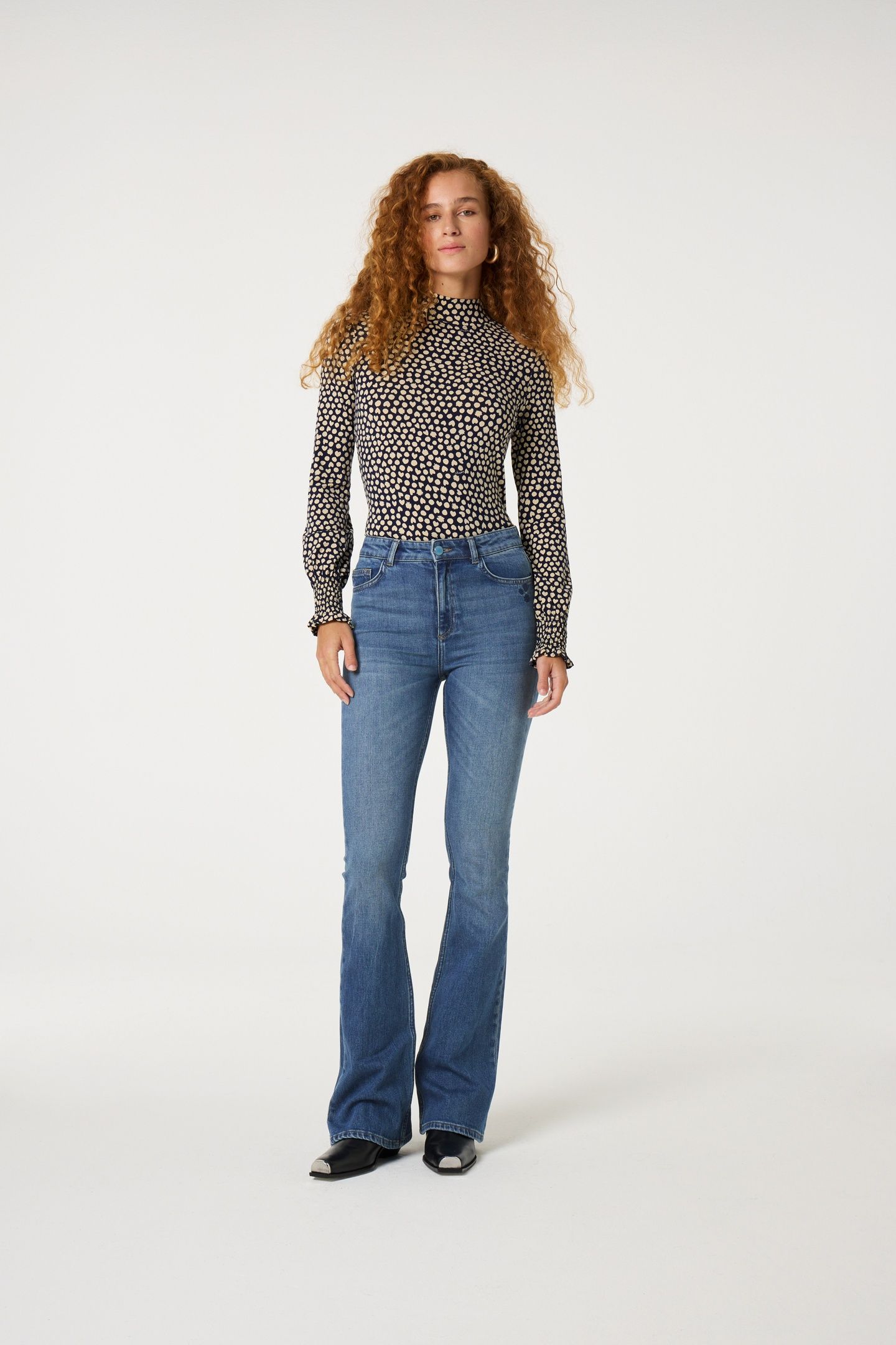 EVA FLARE JEANS MID BLUE 3