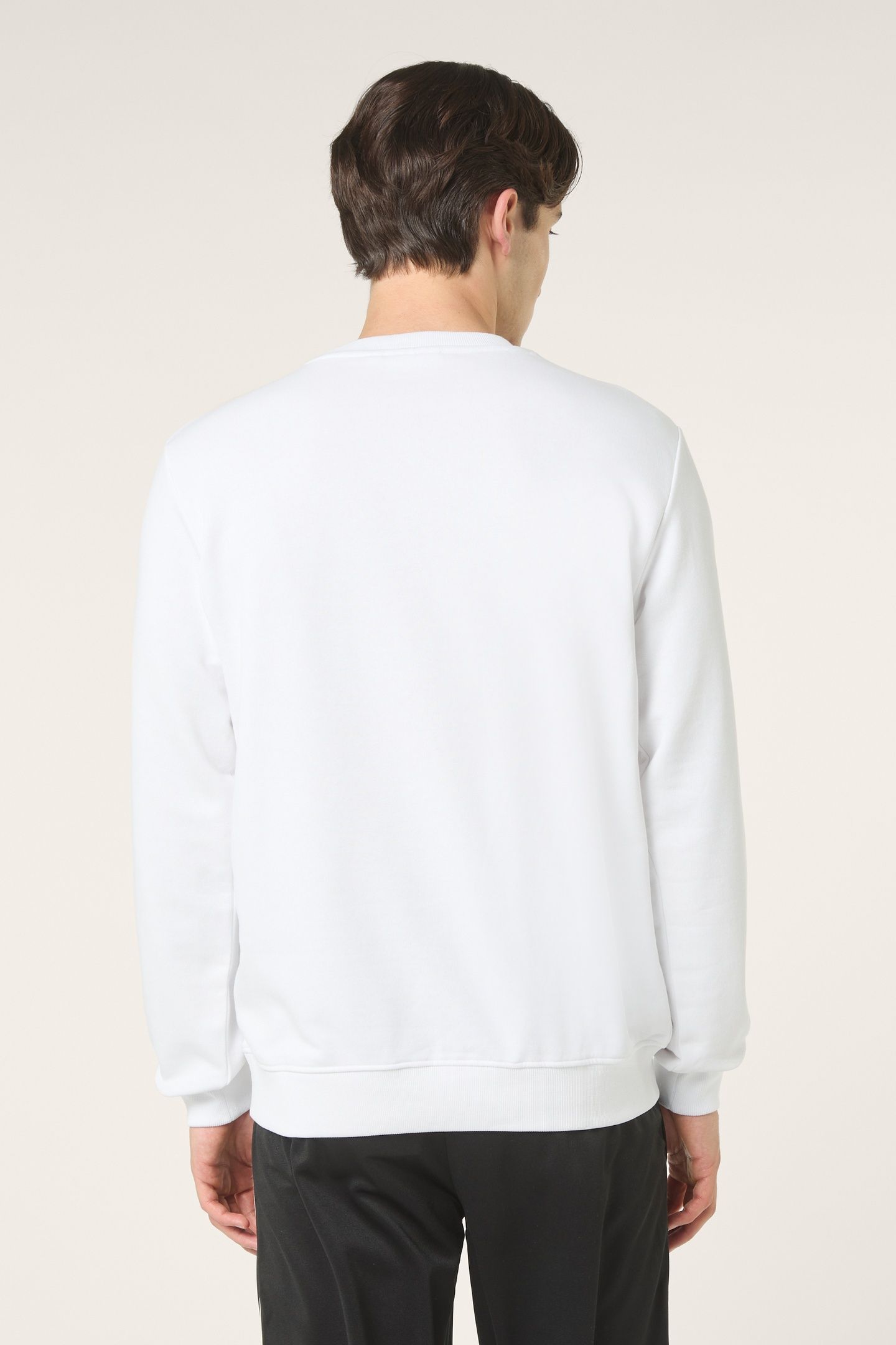 SAGANO REGULAR TAPED CREWNECK SWEATSHIRT BRIGHT WHITE 3