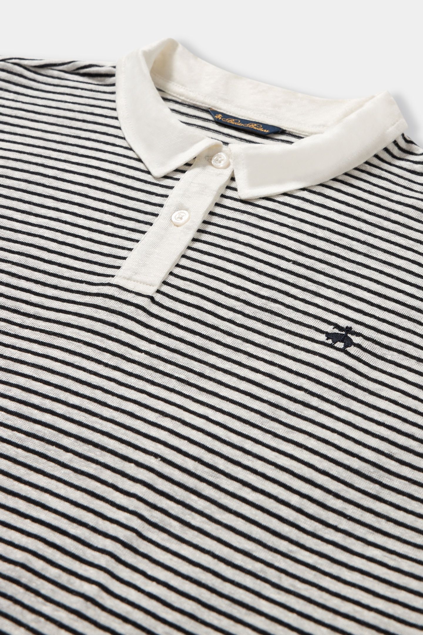 STRIPED LINEN-COTTON JERSEY POLO WITH LOGO WHITE 4