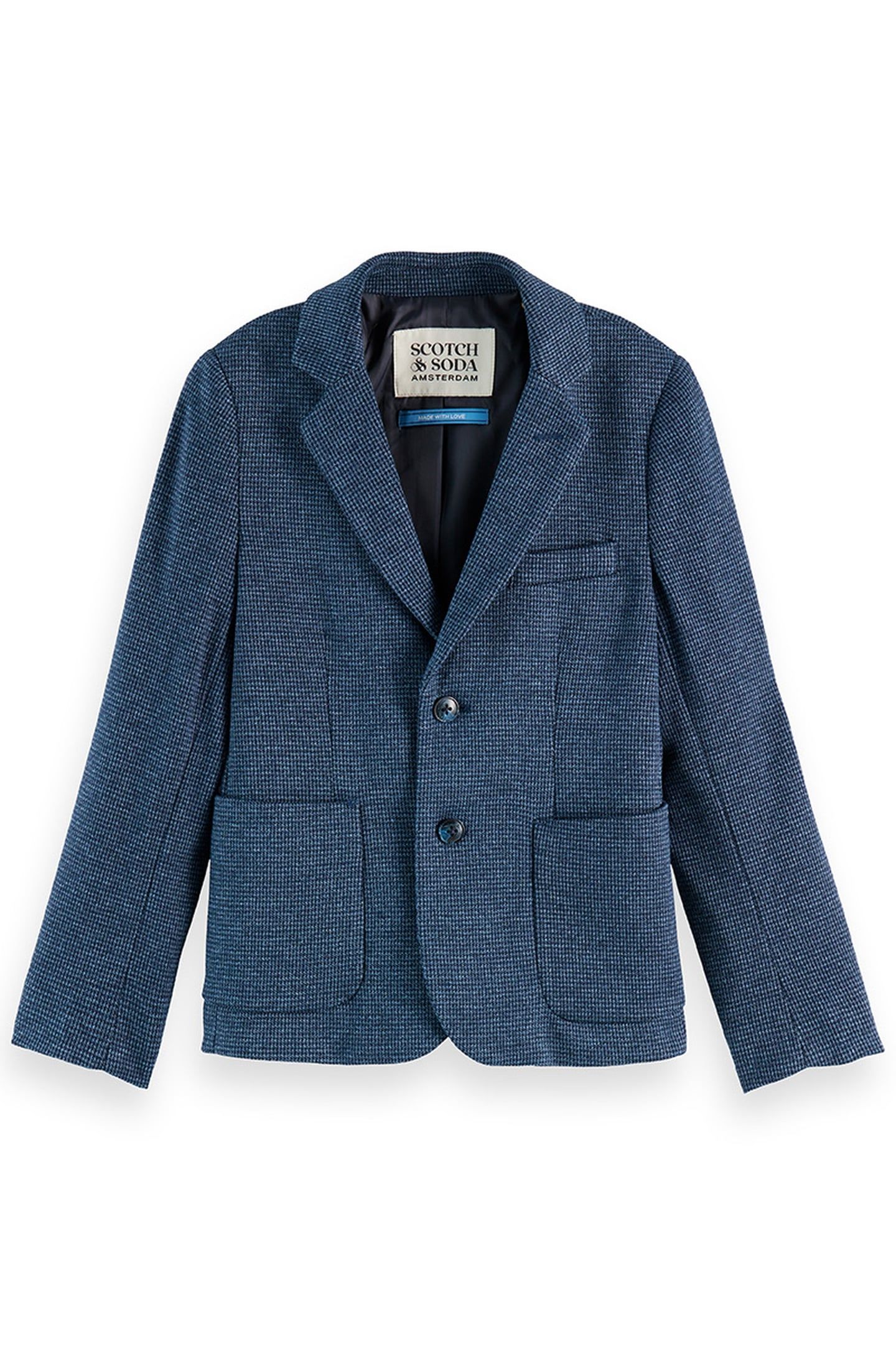 BOY YARN-DYED KNITTED BLAZER SKY CAPTAIN/ FADED DENIM HERRIN 1