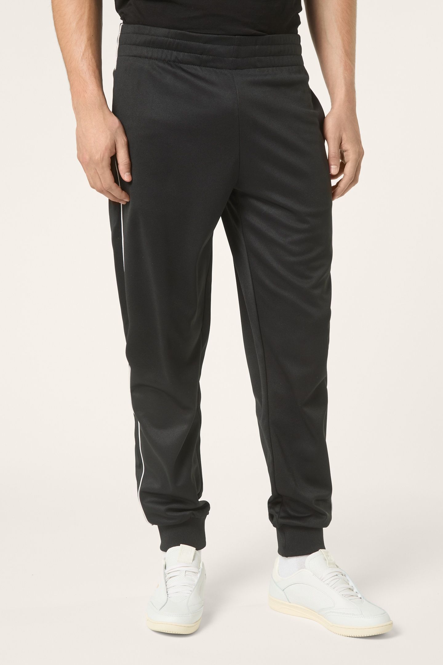 SAGANO REGULAR TRACK PANTS BLACK-BRIGHT WHITE 1