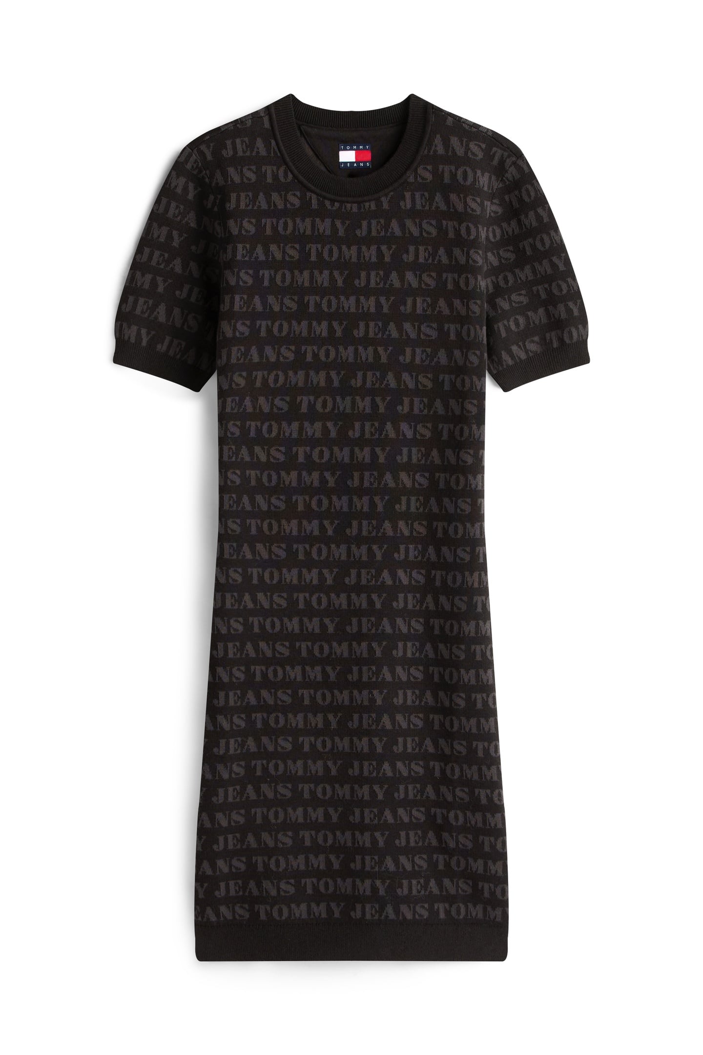 SPELLOUT SWEATER DRESS BLACK TOMMY SPELL OUT AOP 4