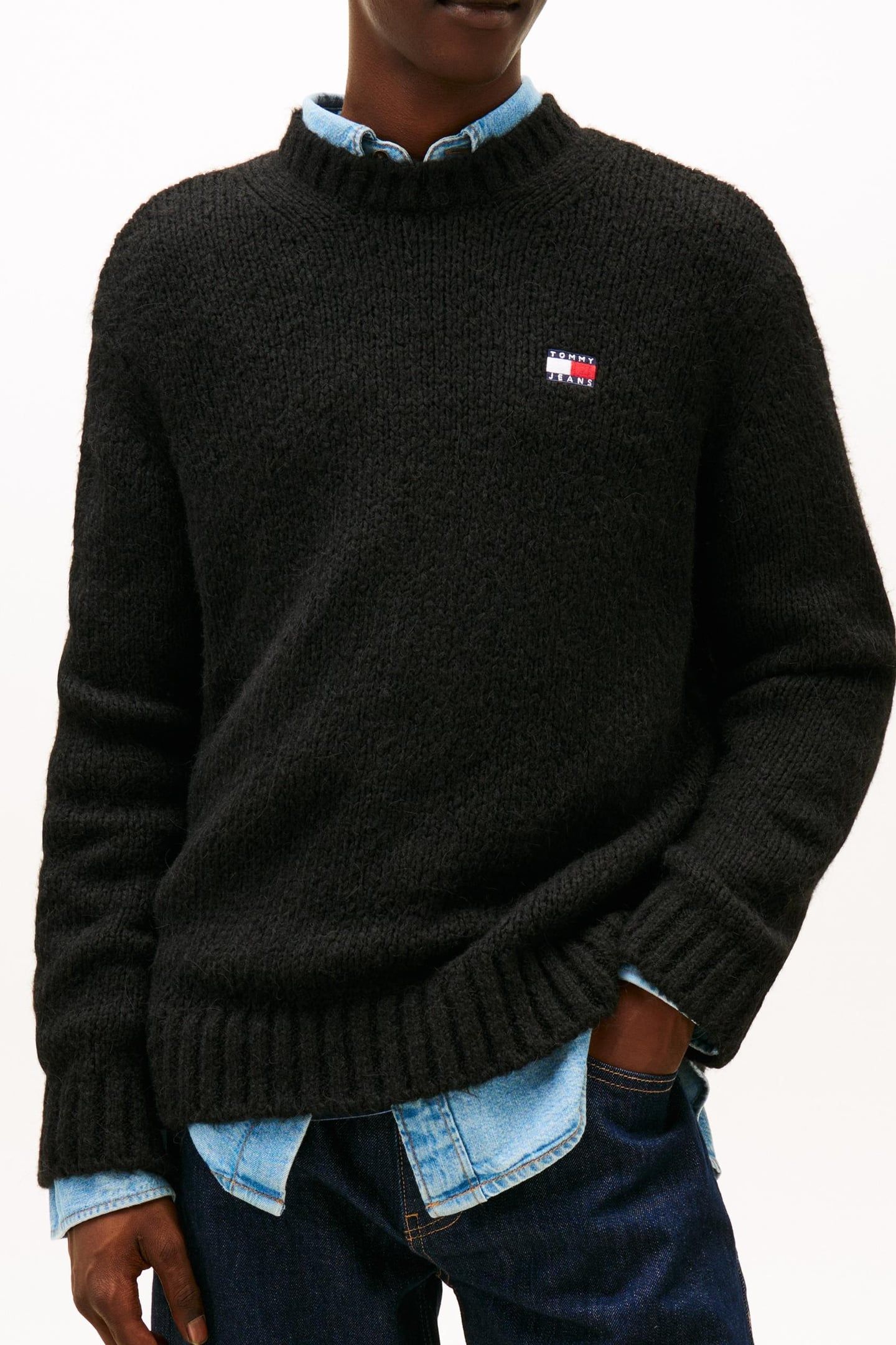 REGULAR COSY TEXTURED SWEATER BLACK 1