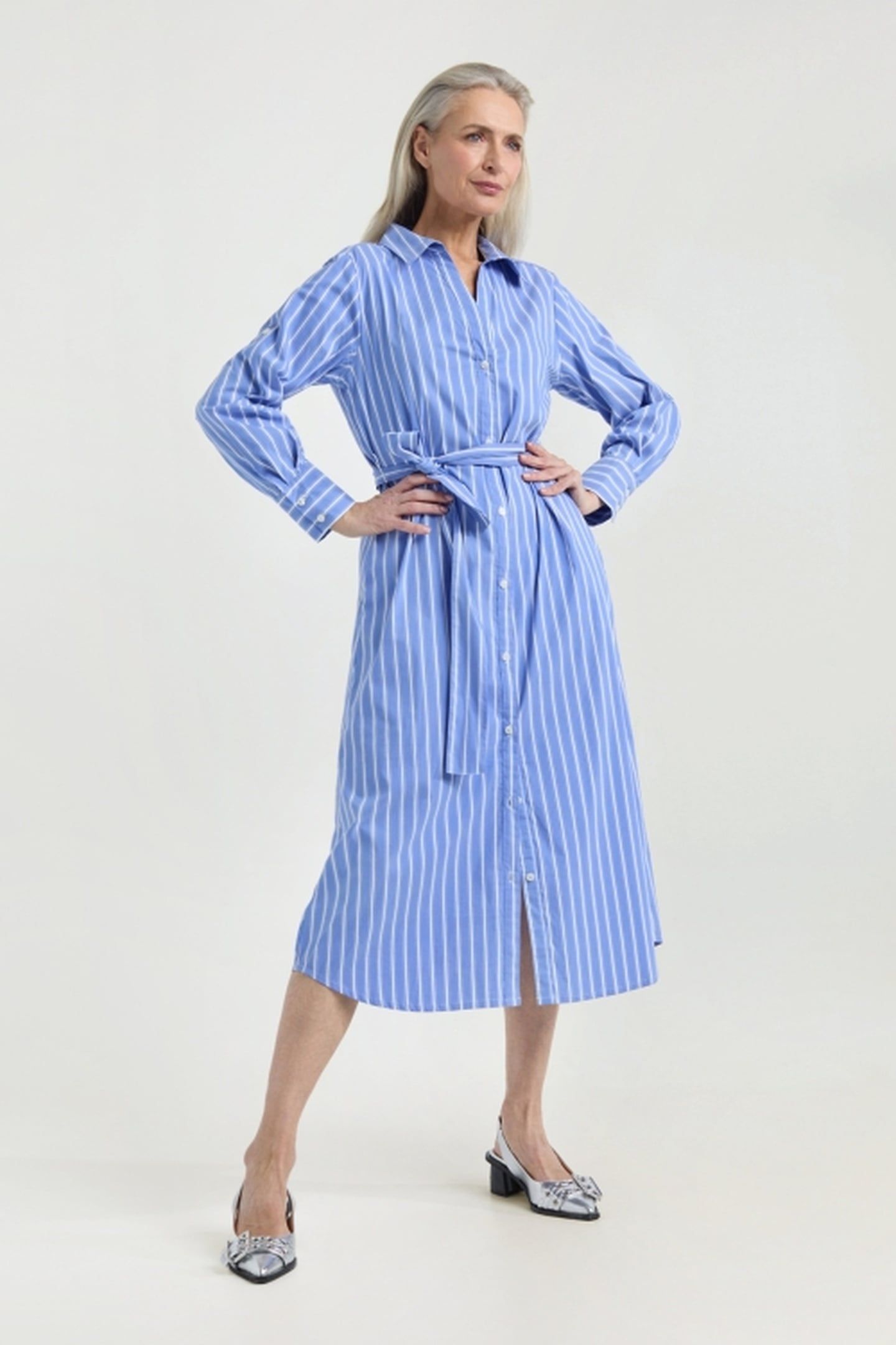 JULIO DRESS ROYAL BLUE STRIPE 1