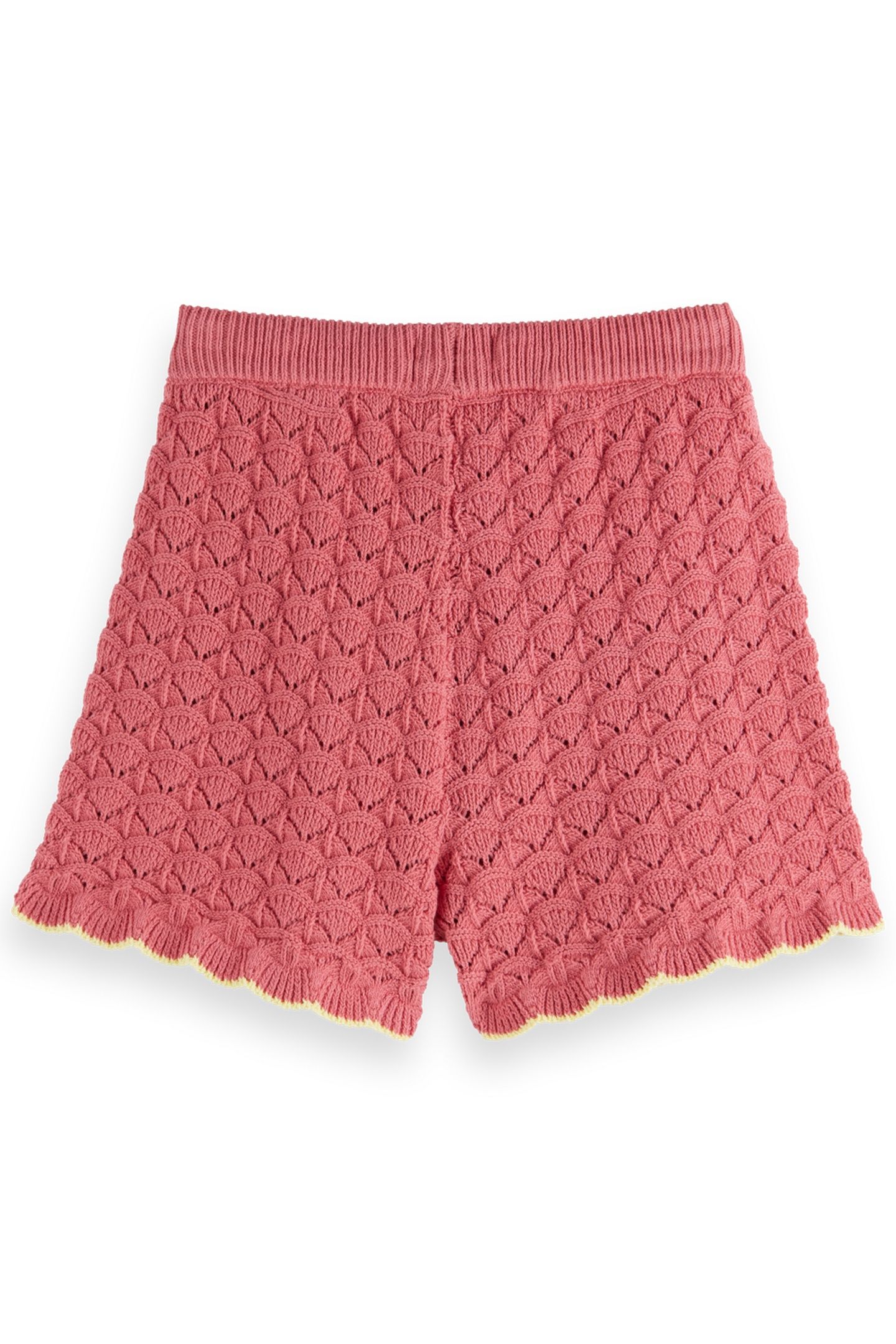 GIRL SCALLOPED KNITTED SHORTS ROSE PINK 2