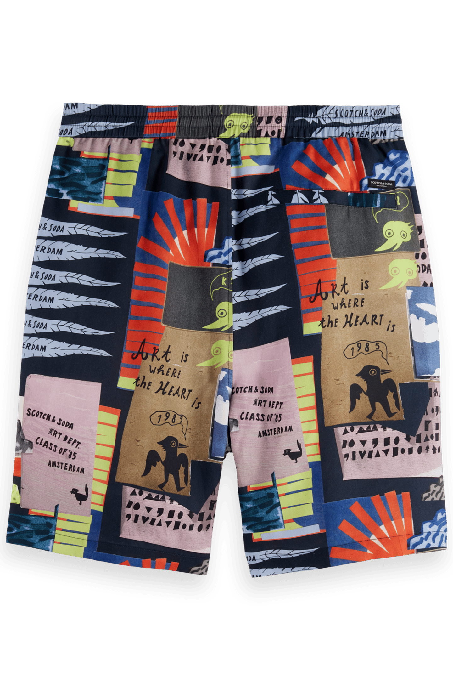 FAVE - PRINTED TENCEL REGULAR FIT BERMUDA SHORTS ART DEPT CO 1