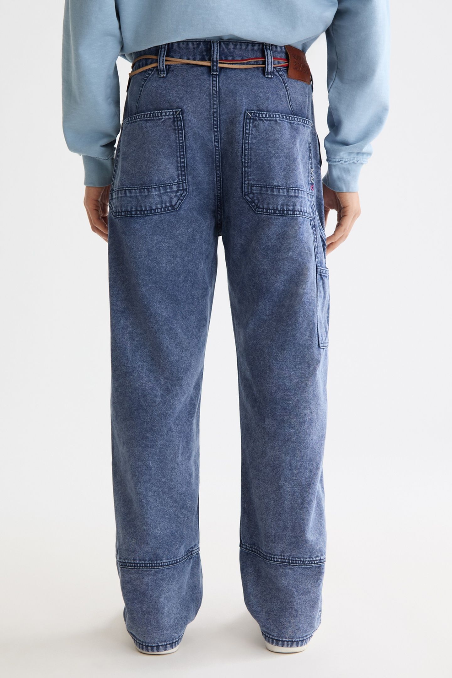 THE PITCH LOOSE FIT WORKWEAR CANVAS JEANS NAVY 3