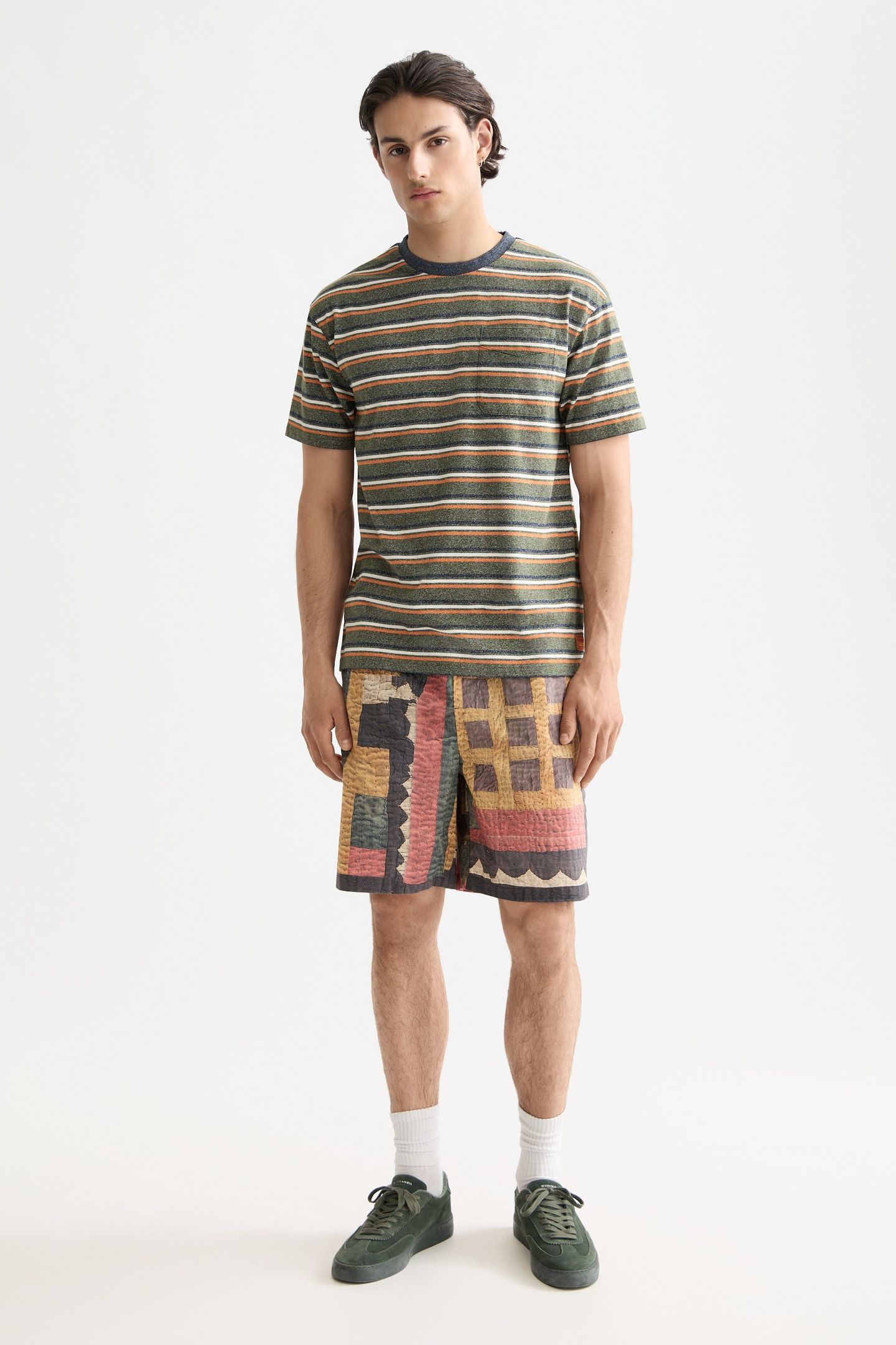 PRINTED PATCHWORK COTTON-POPLIN LOOSE FIT BERMUDA MOUNTAINS 3