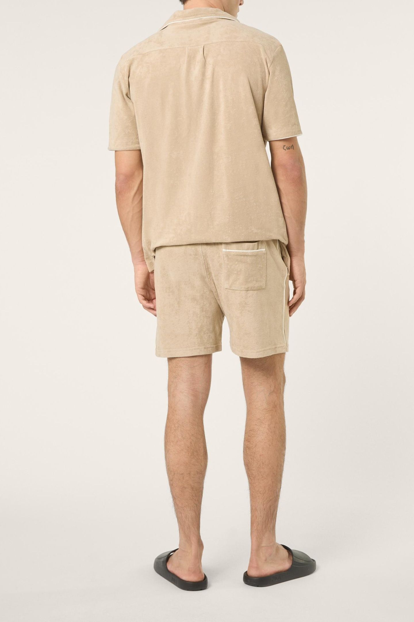 EMPOLI REGULAR TOWELLING SHORTS WHITE PEPPER 3