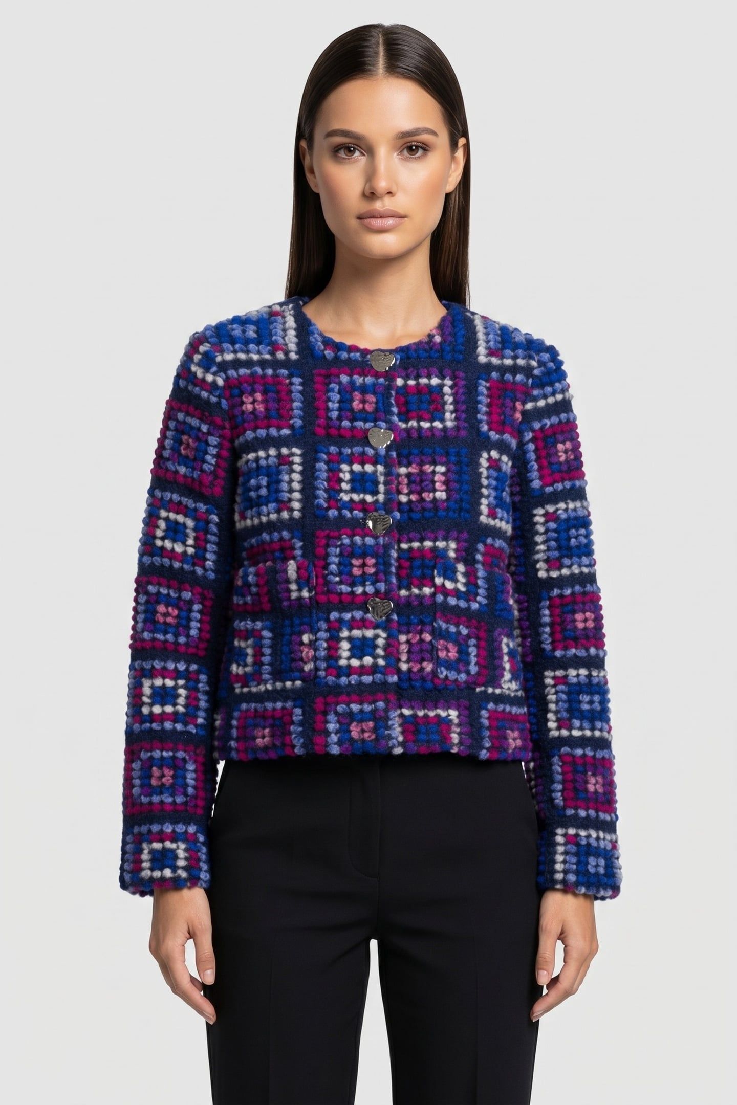 BOUCLÉ JACKET MIDNIGHT BLUE 1
