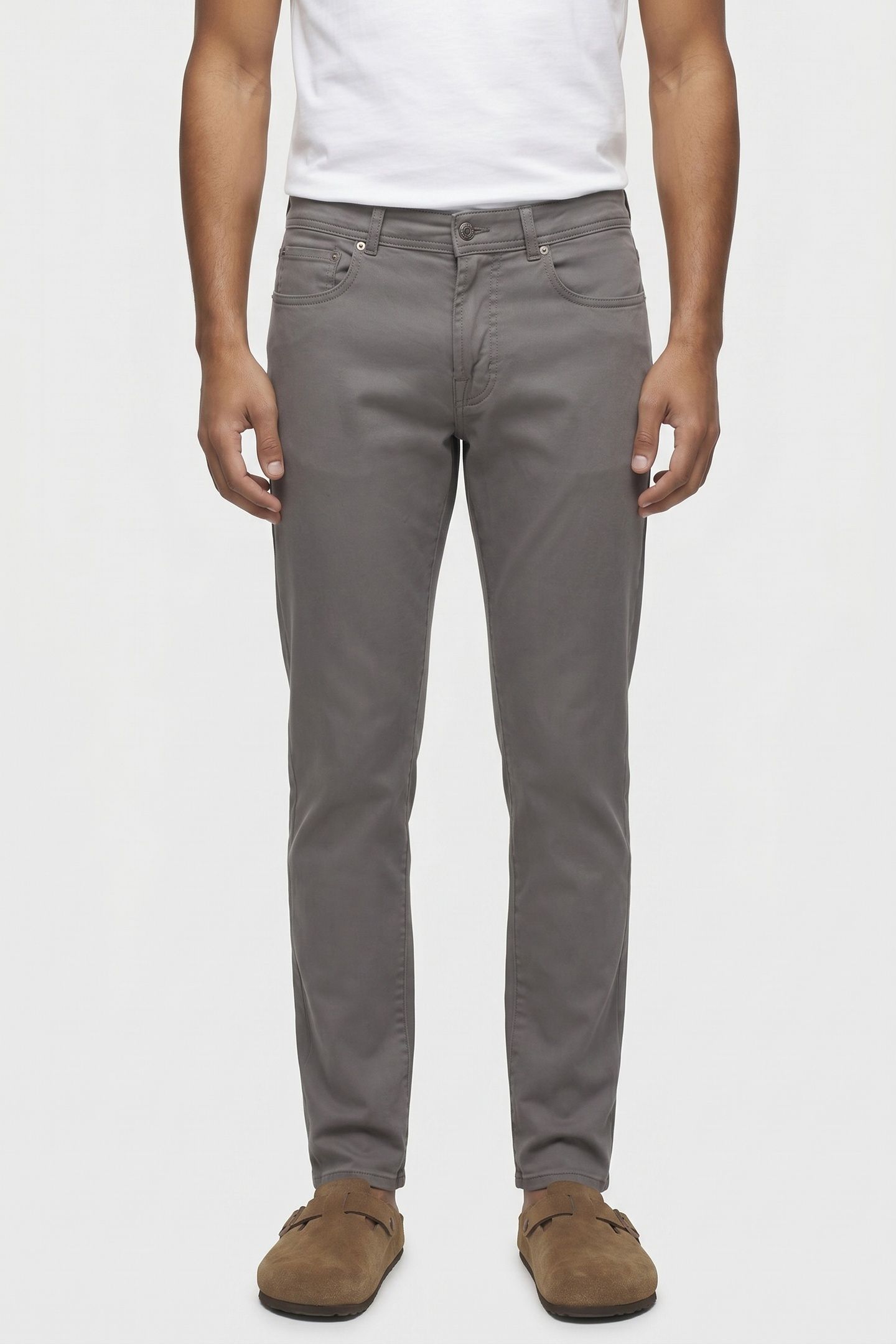 5 POCKETS REGULAR COTTON MEDIUM GREY 1