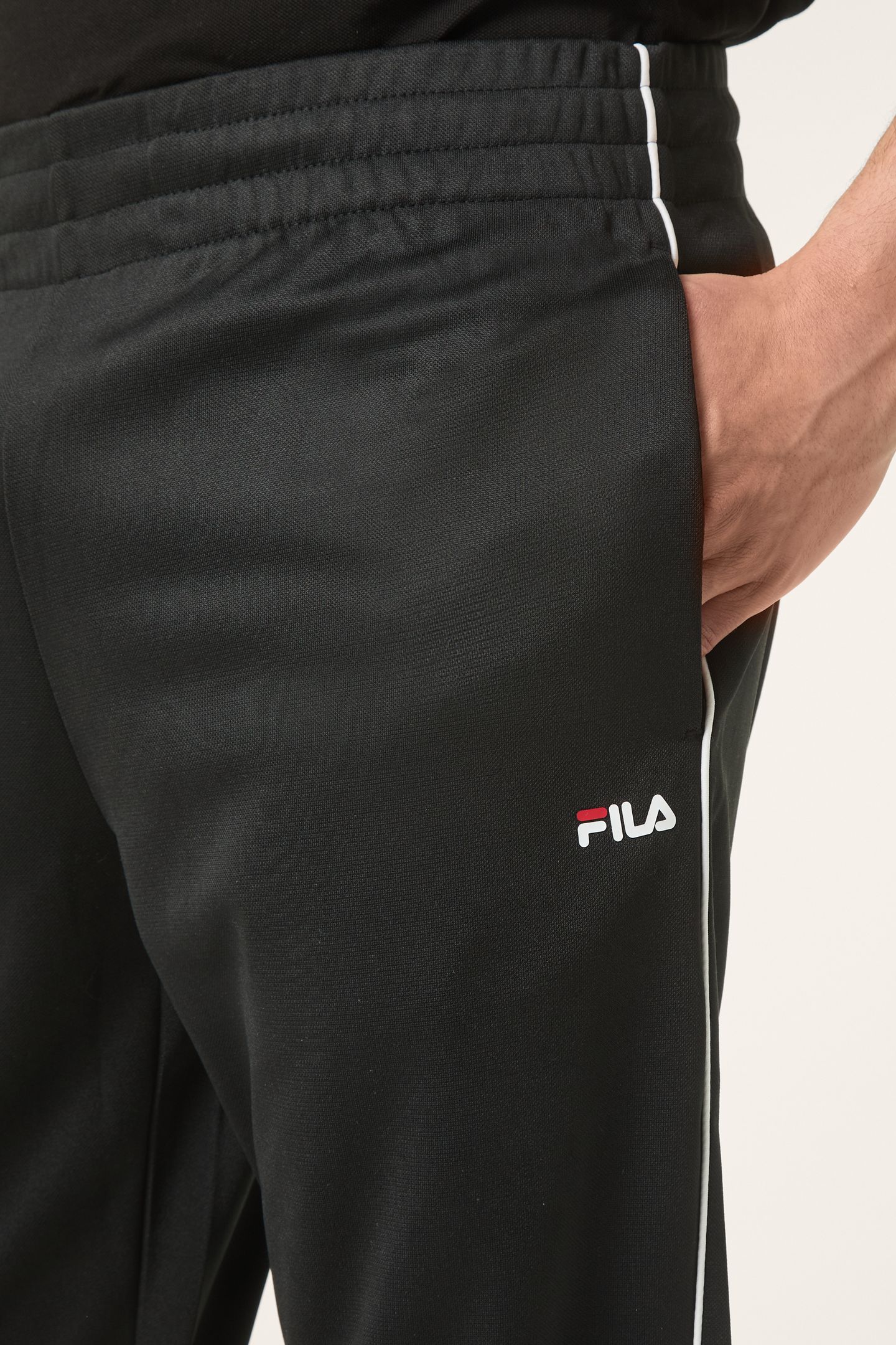 SAGANO REGULAR TRACK PANTS BLACK-BRIGHT WHITE 6