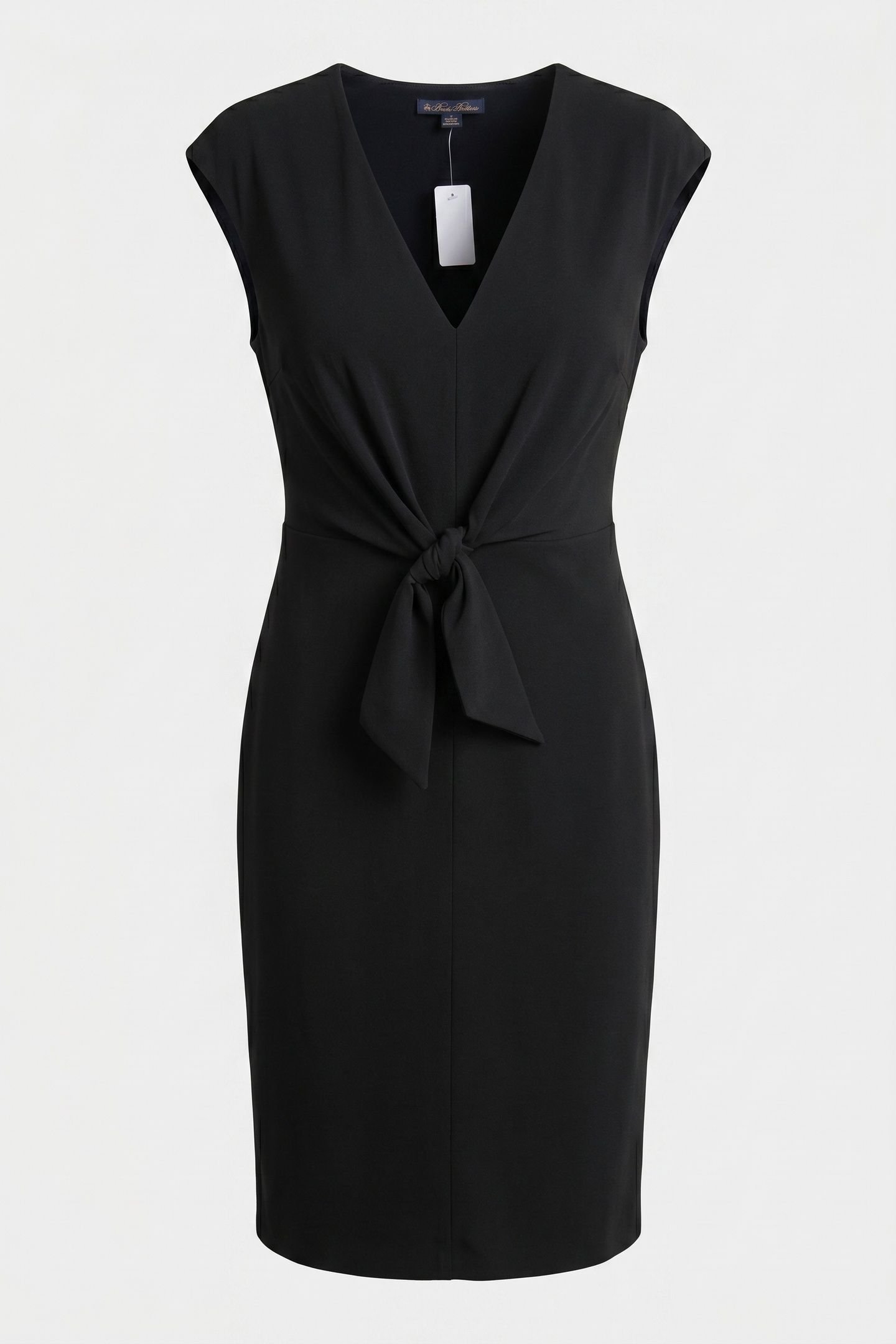CROPPED KNIT V-NECK SHORT SLEEVE DRESS CAVIAR 5