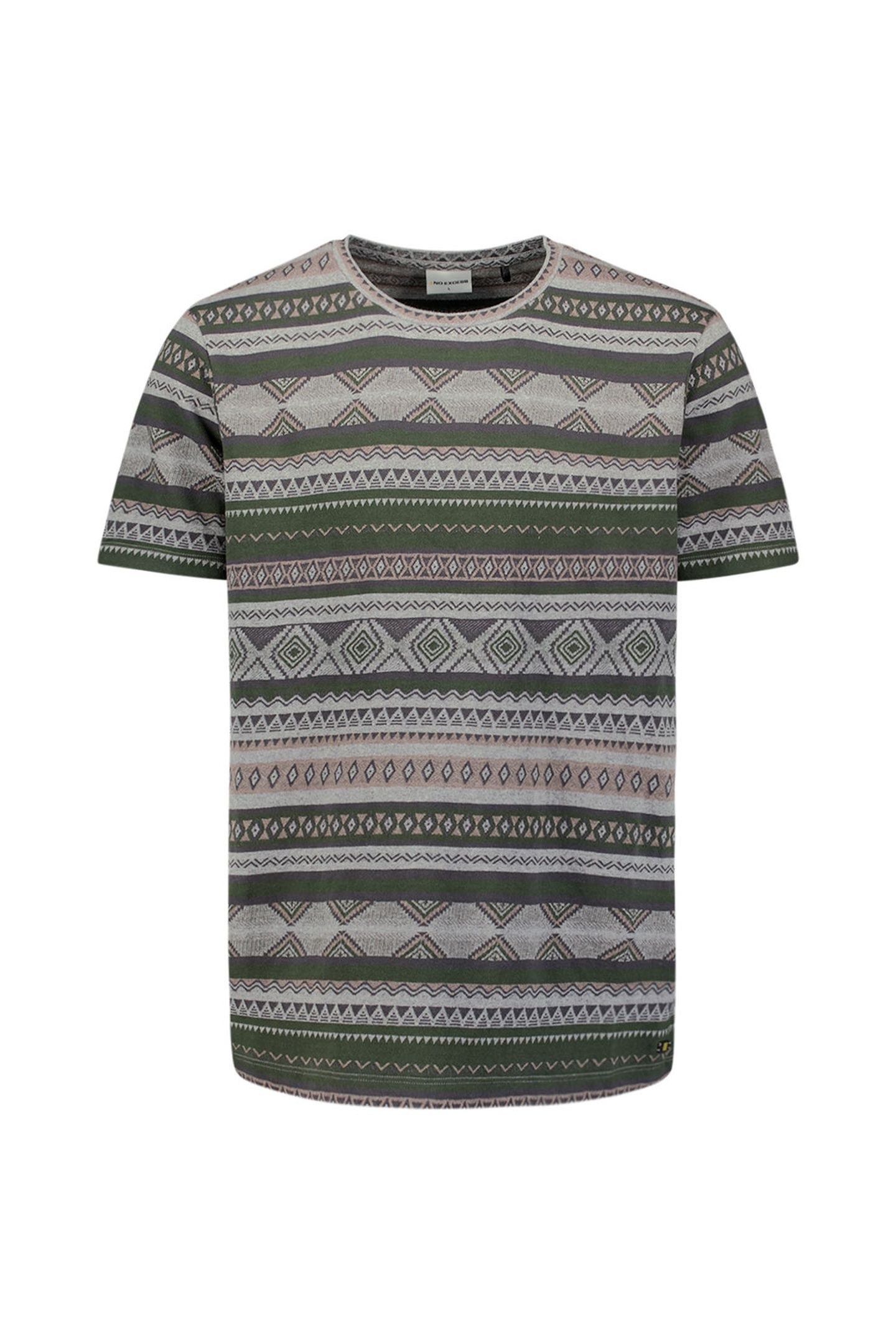 T-SHIRT CREWNECK ALLOVER JACQUARD GREY MELANGE 5