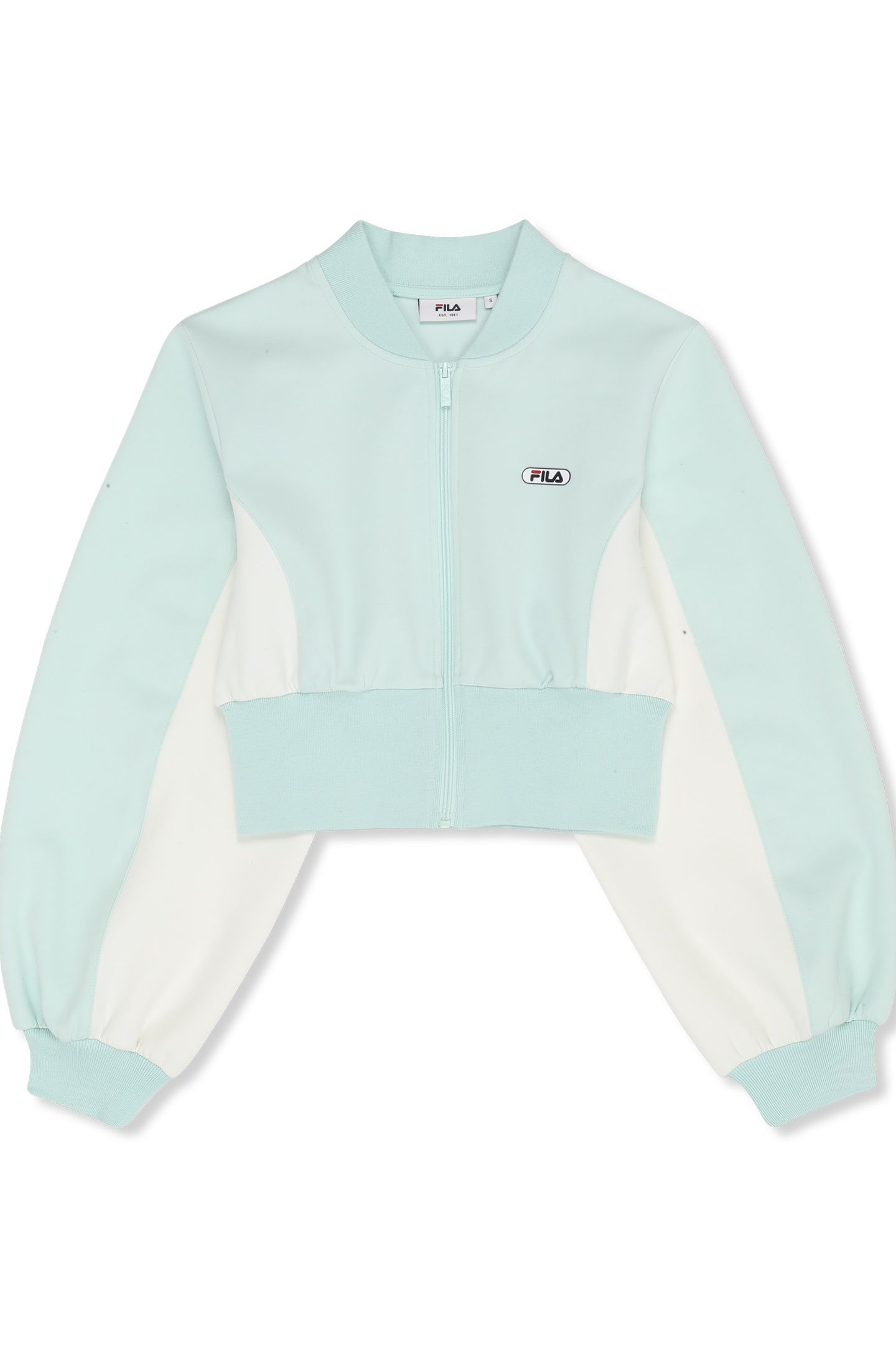 LECORE CROPPED HIGH RIB SCUBA TRACK JACKET SOOTHING SEA-EGRE 4