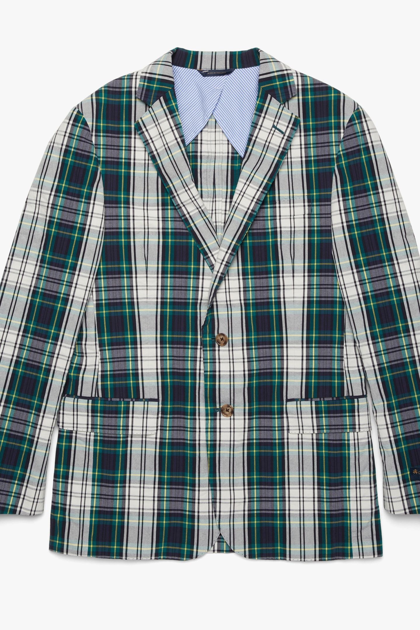 REGENT CLASSIC-FIT MADRAS SPORT COAT OPEN GREEN 4