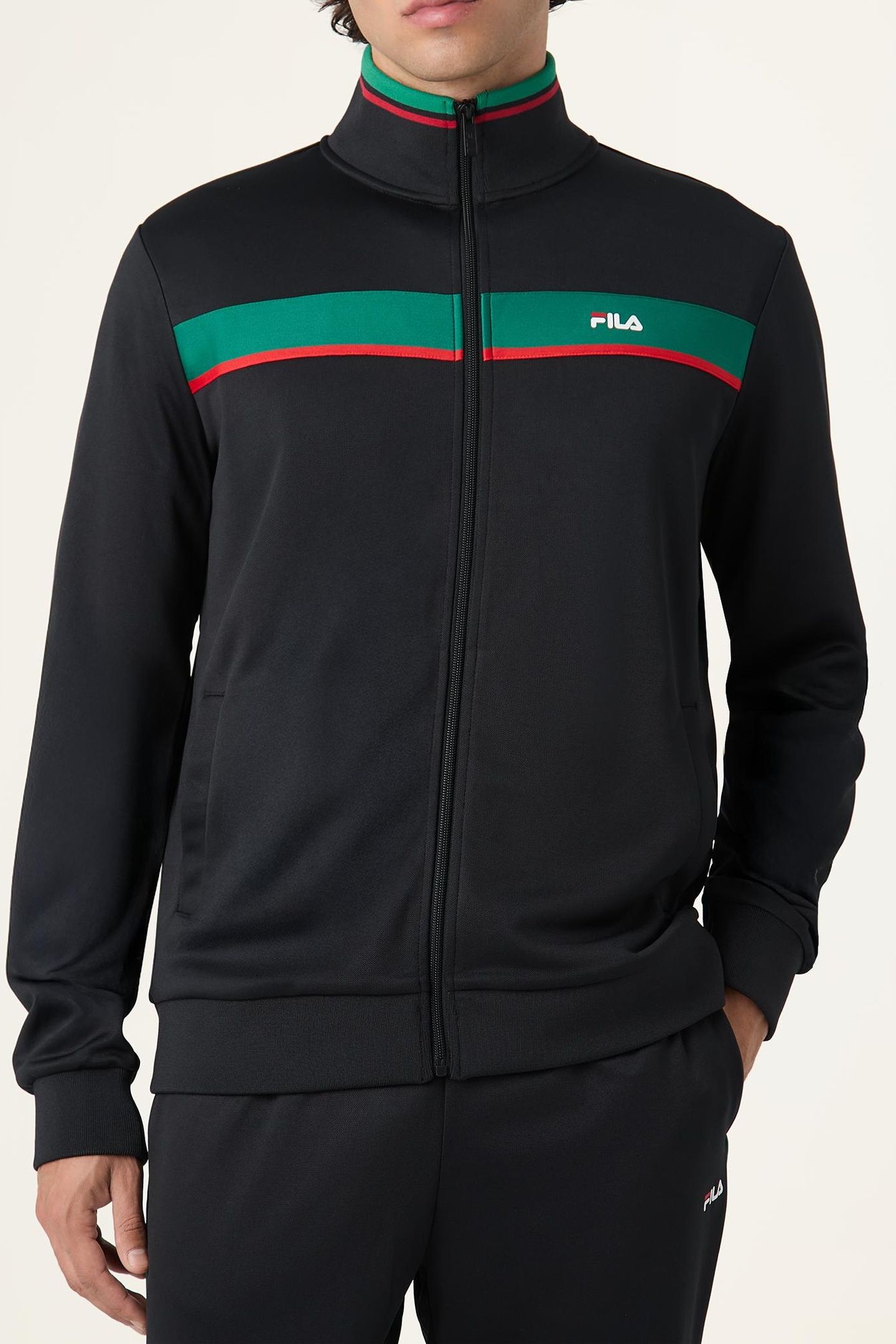 SAGANO REGULAR TAPED TRACK JACKET BLACK 1