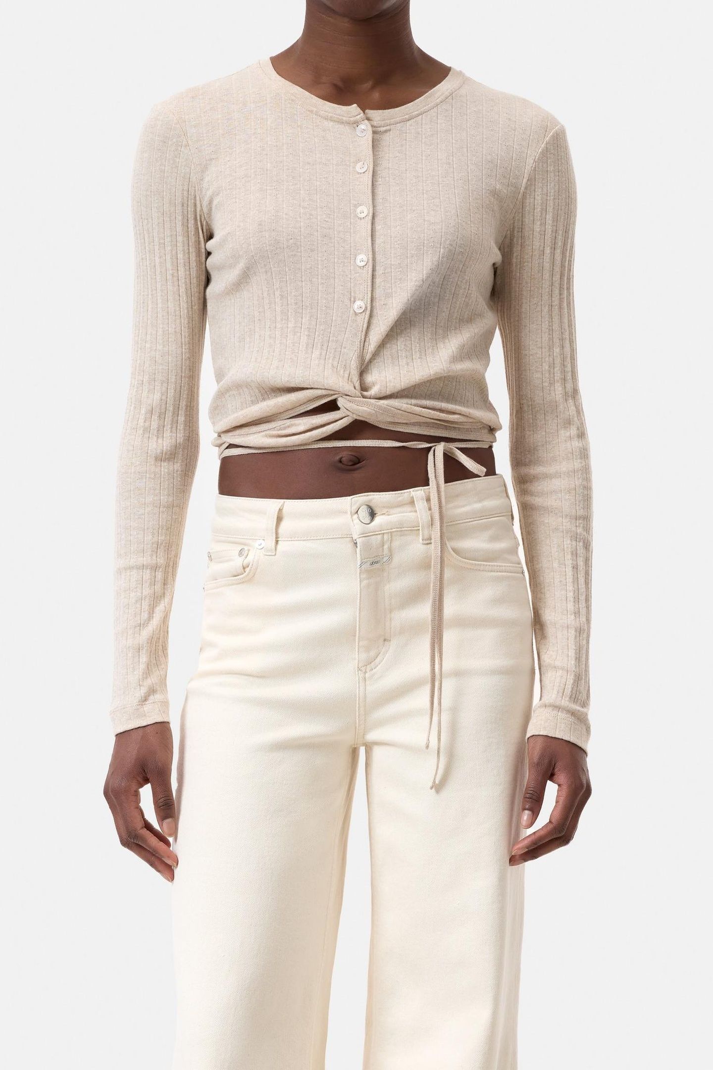 WRAP LONGSLEEVE SOFT BEIGE 1