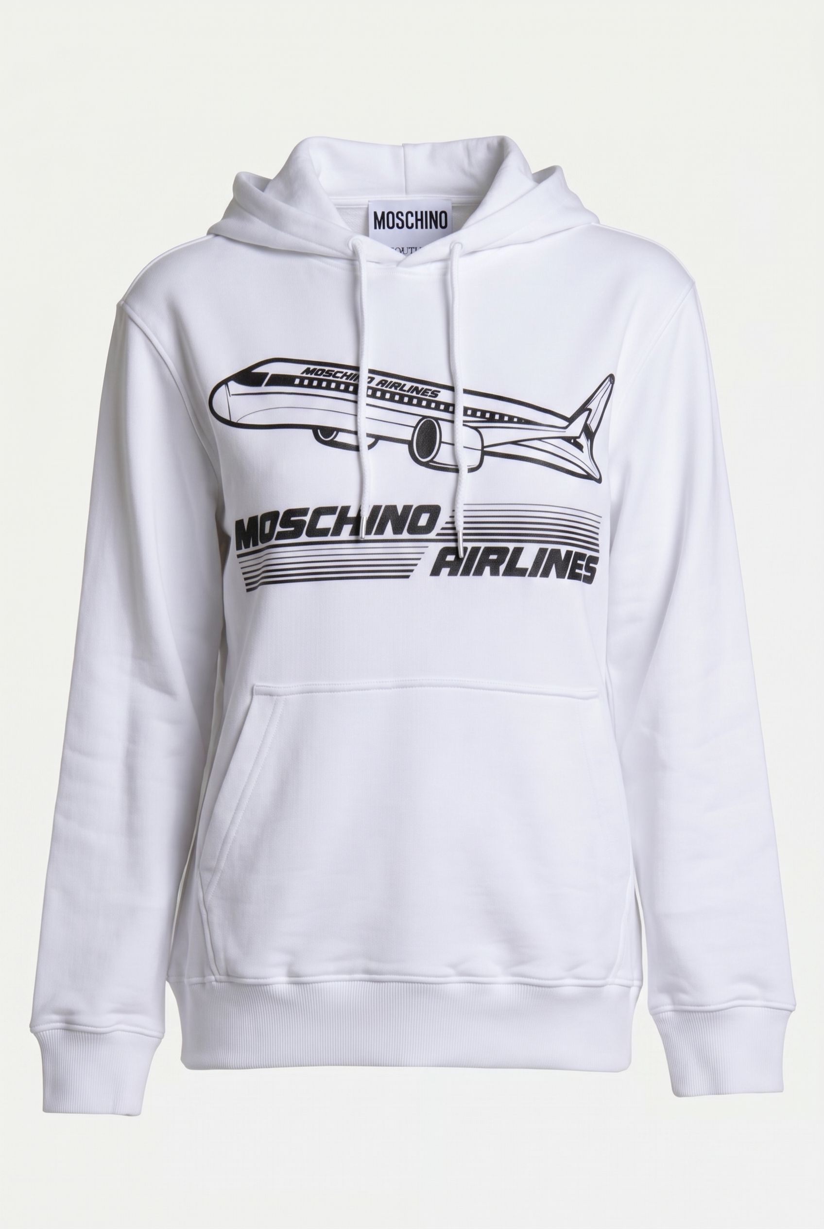 MOSCHINO AIRLINES ORGANIC COTTON SWEATSHIRT WHITE 3