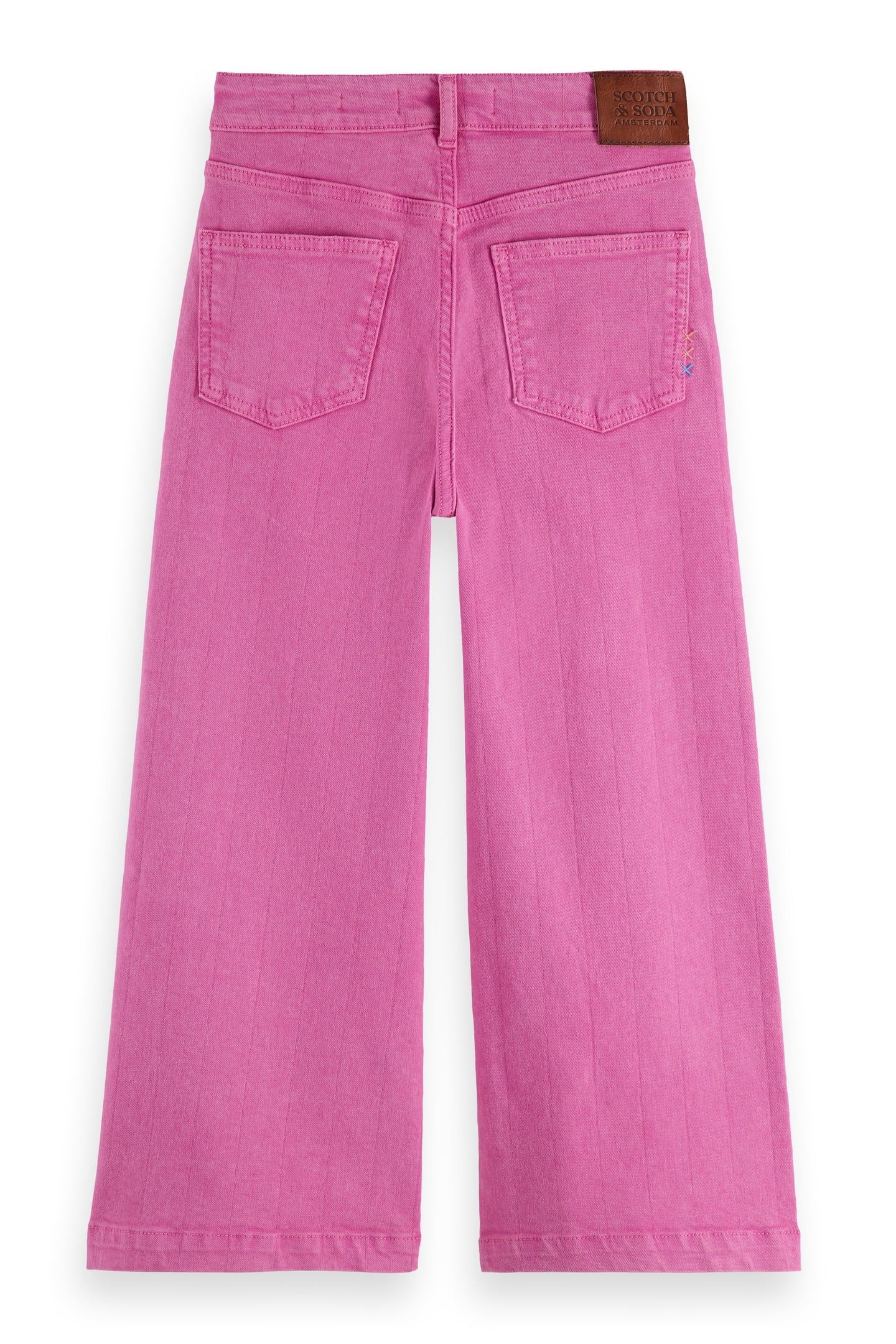 GIRL THE WAVE WIDE LEG JEANS GARMENT DYED COLOURS FUCHSIA RE 2
