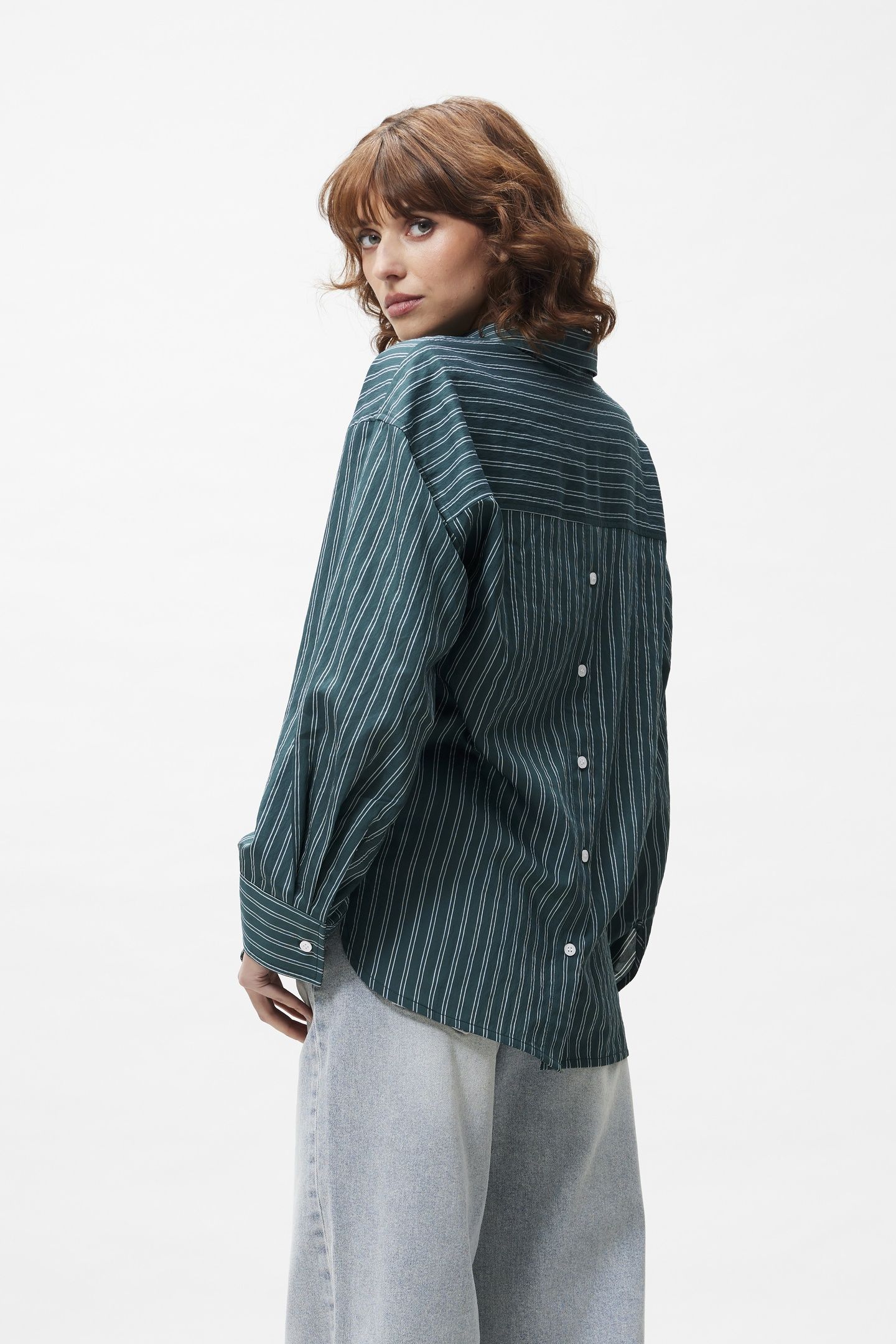 DOUBLE PLACKET BLOUSE SEA MOSS 2