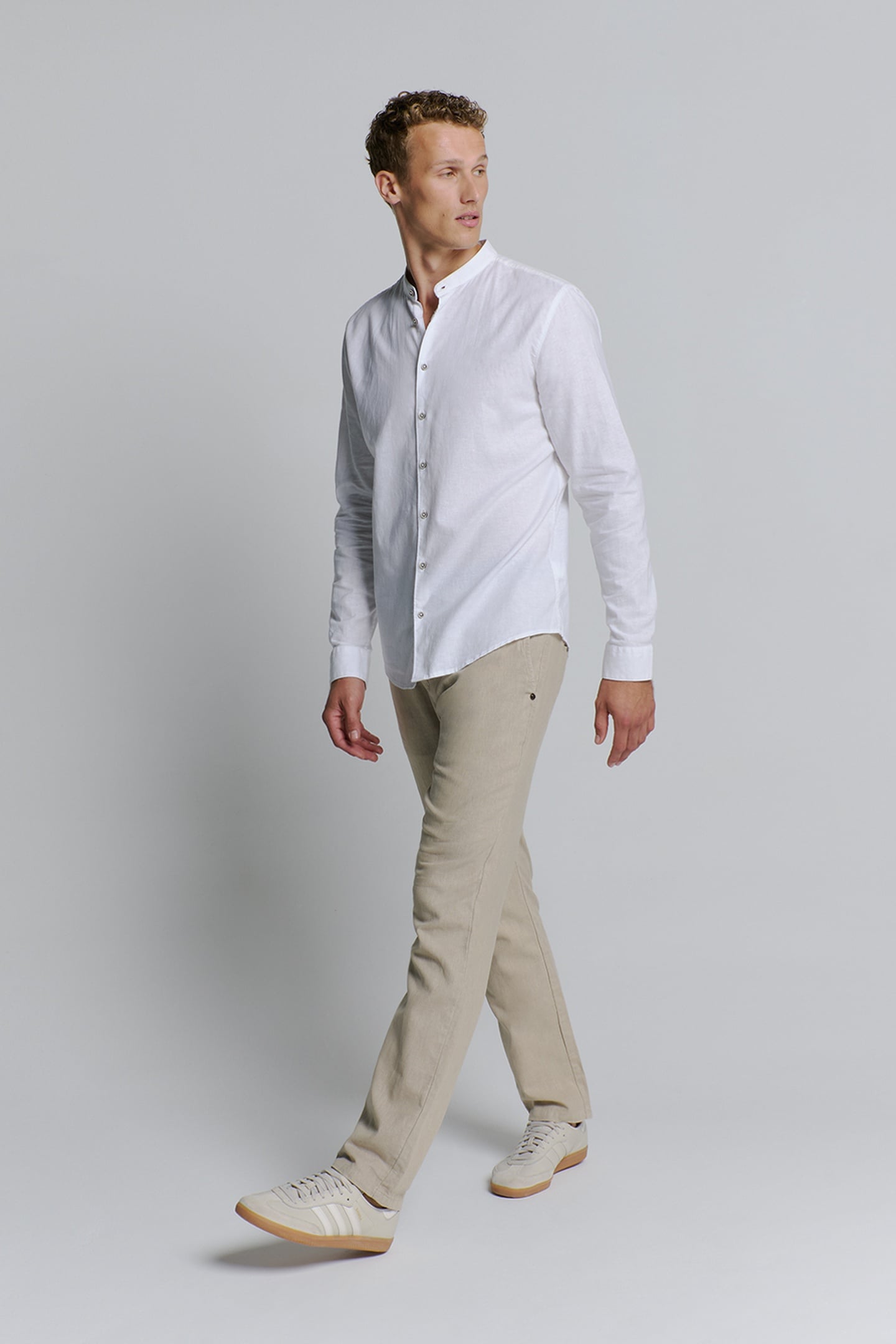 PANTS WITH LINEN GARMENT DYED LIGHT DESERT 1