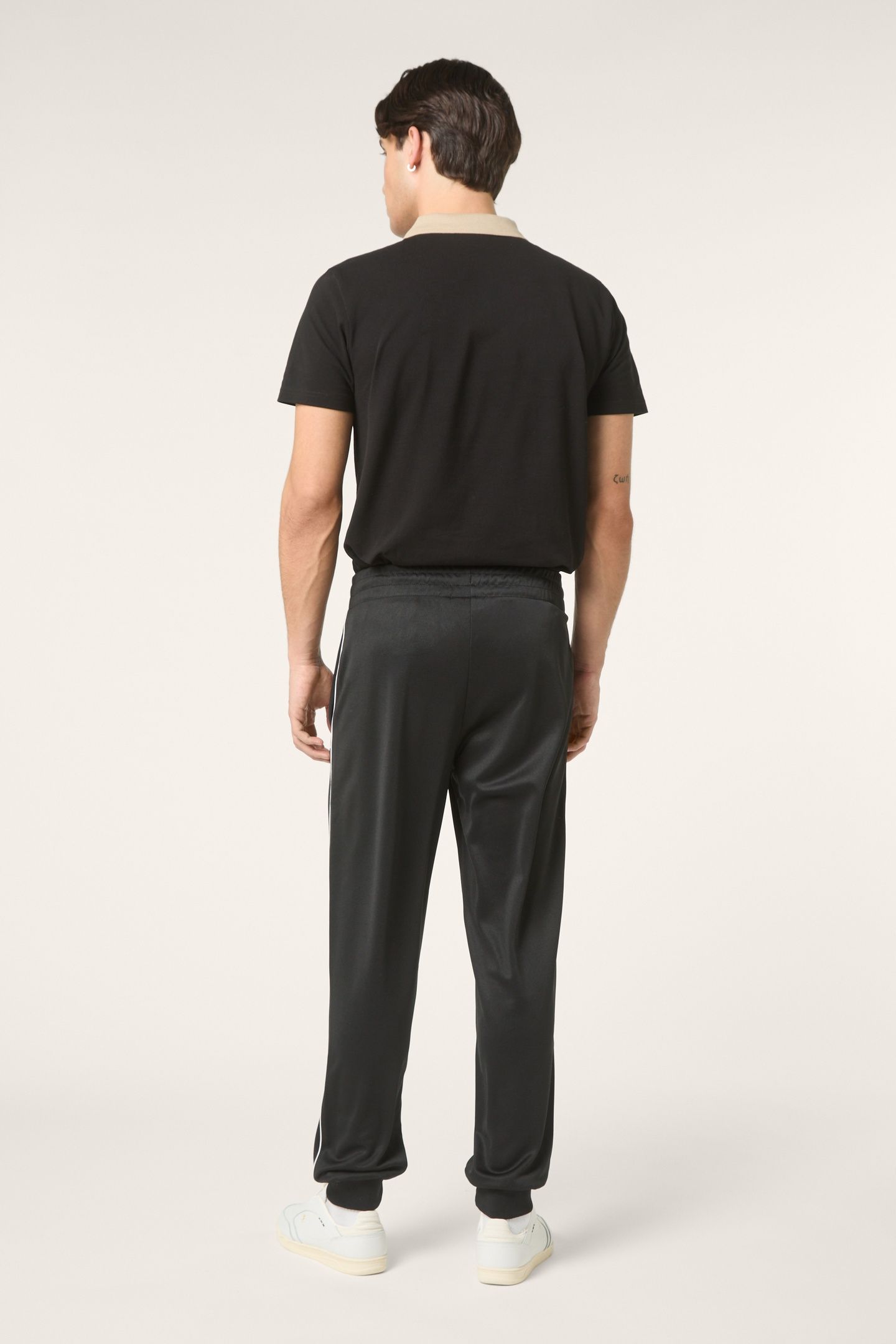 SAGANO REGULAR TRACK PANTS BLACK-BRIGHT WHITE 3
