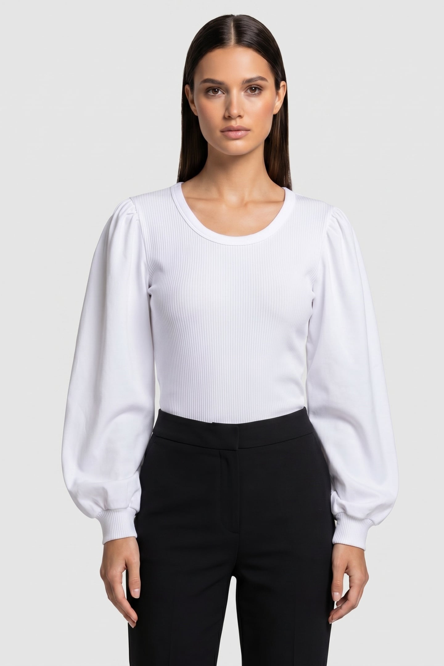 COTTON MAT MIX LONGSLEEVE ORGANIC WHITE 2
