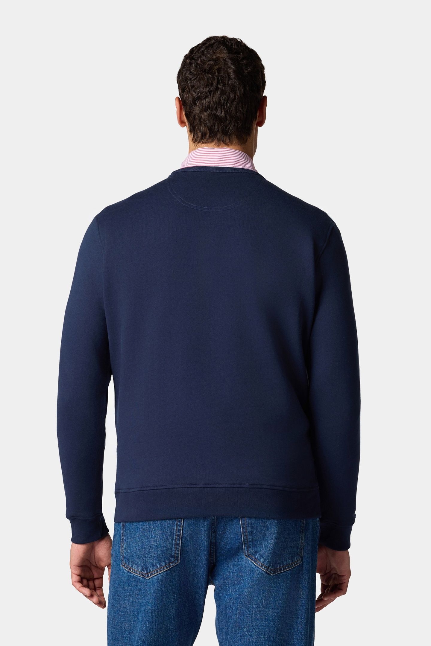 TERRY LOGO-EMBROIDERED CREWNECK SWEATSHIRT NAVY 3