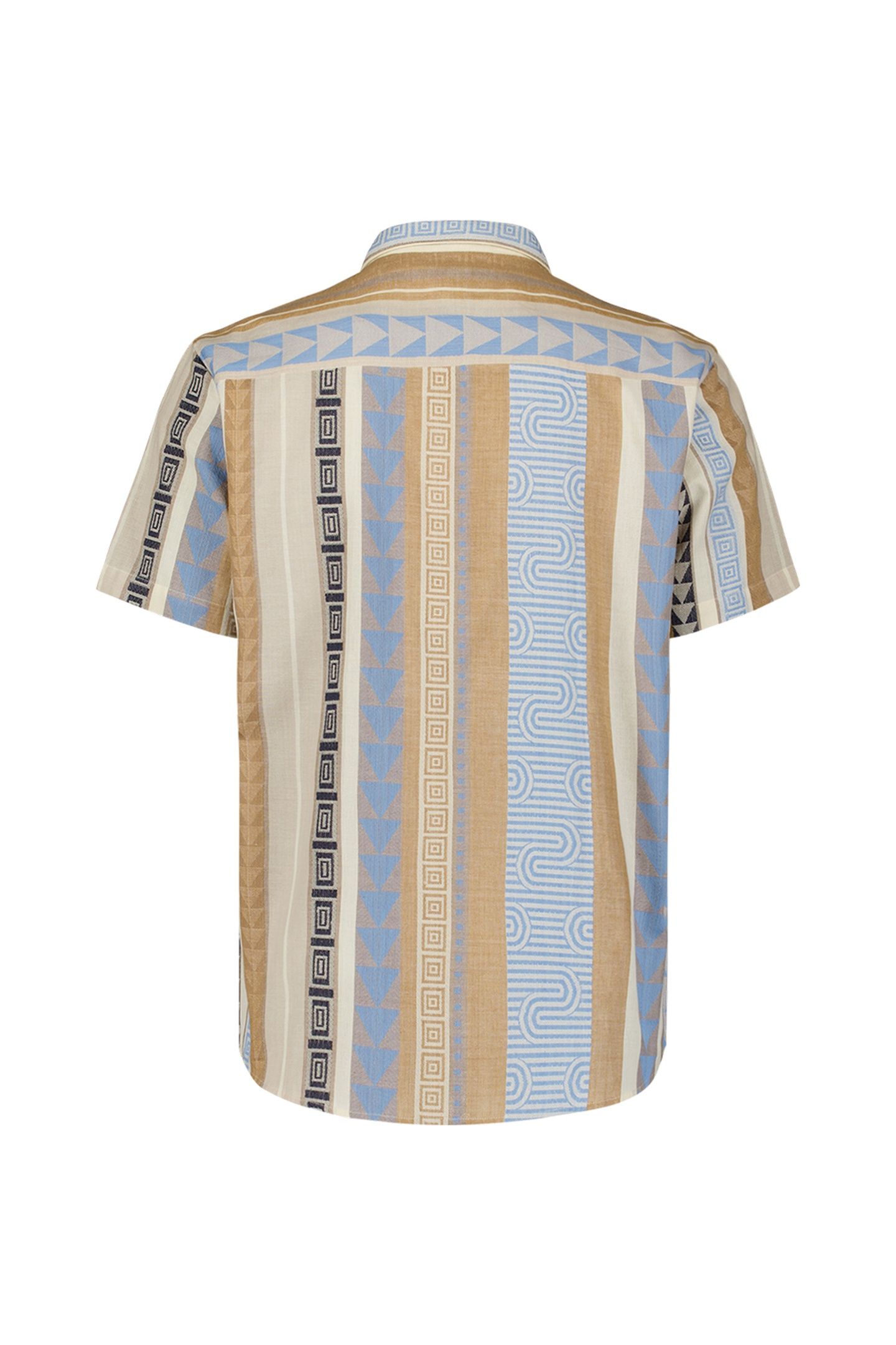 SHIRT SHORT SLEEVE REVERS COLLAR MULTI COLOURED JACQUARD PAT 2