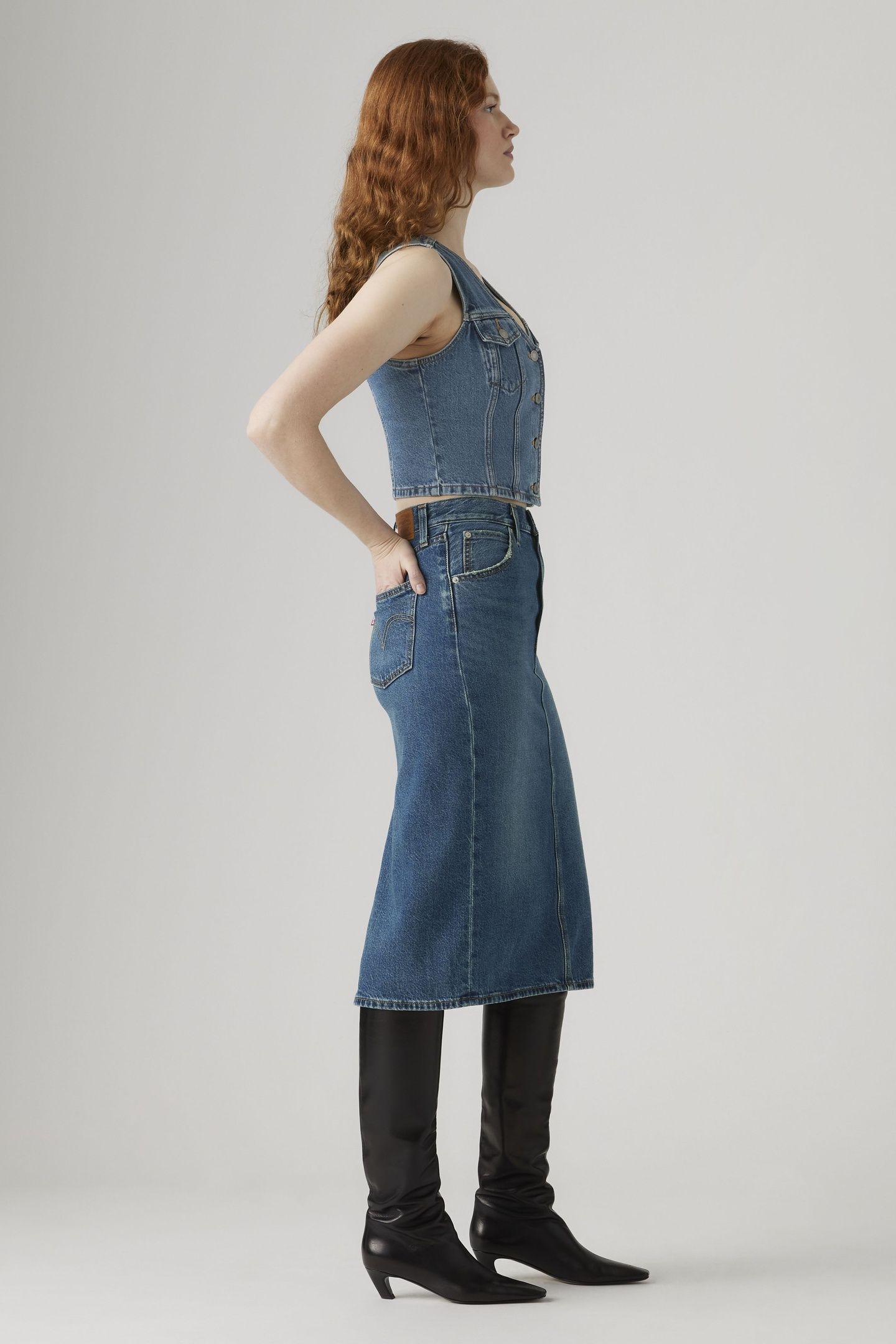 HIGH RISE BACK SLIT SKIRT 7