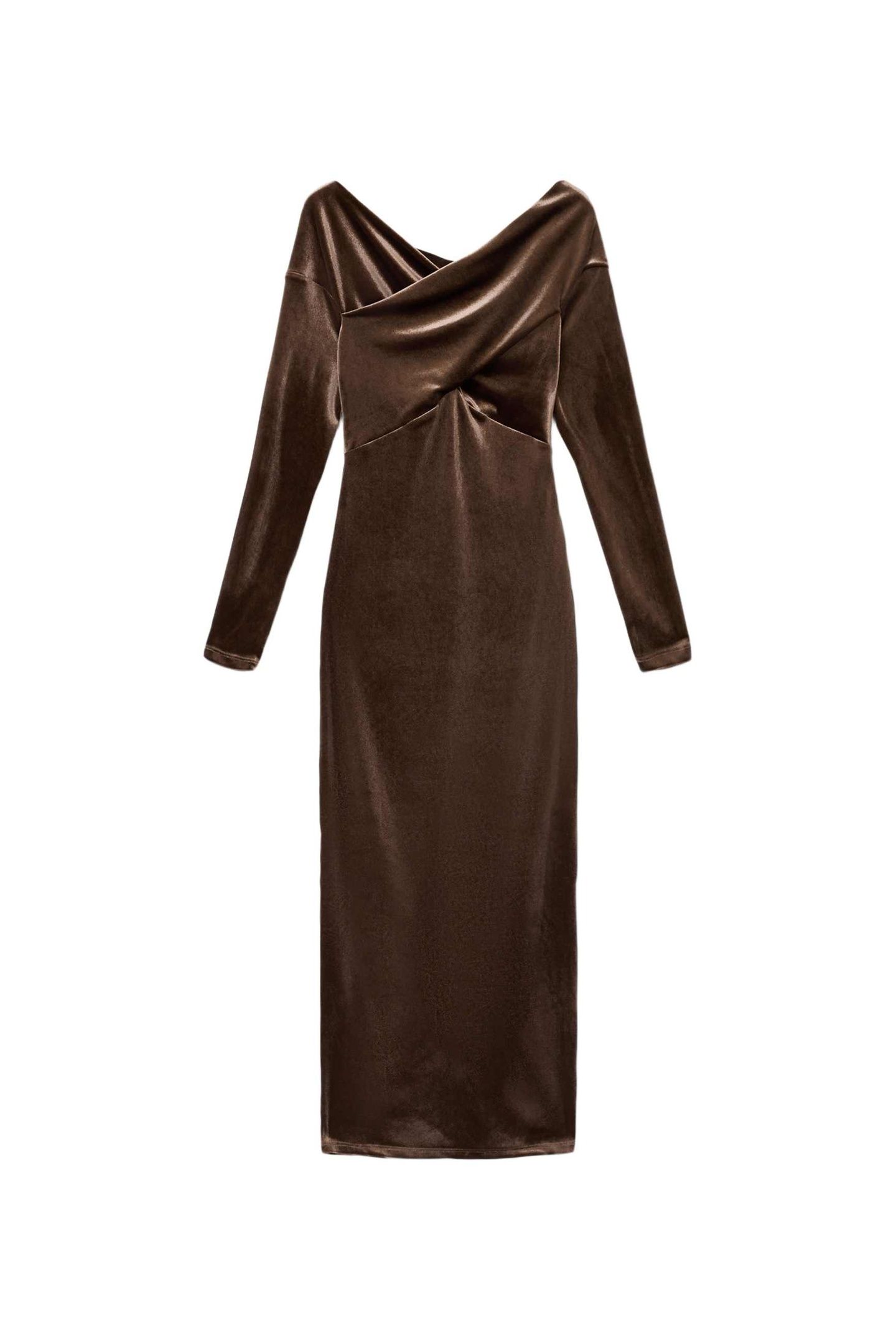 DELTA VELVET DRESS BITTER BROWN 5