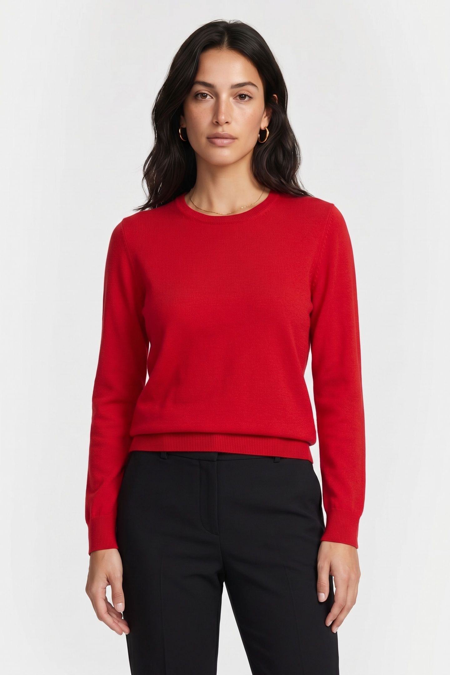 WOOL CREWNECK SWEATER RED 1