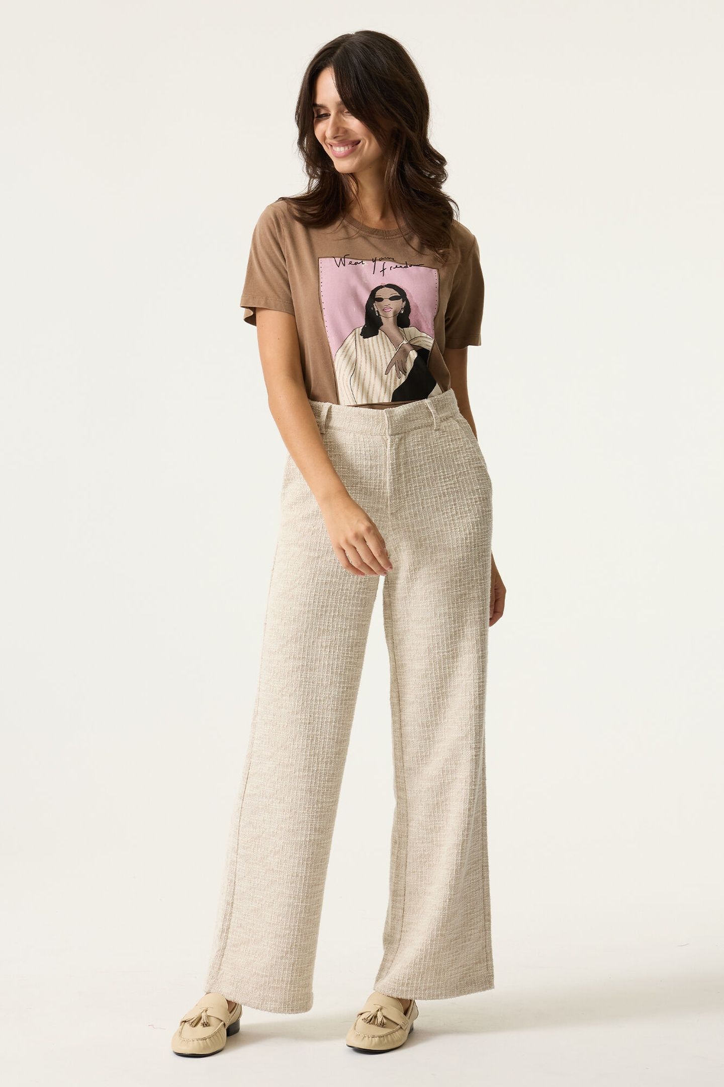 LADIES T-SHIRT SS SOFT TAUPE 2