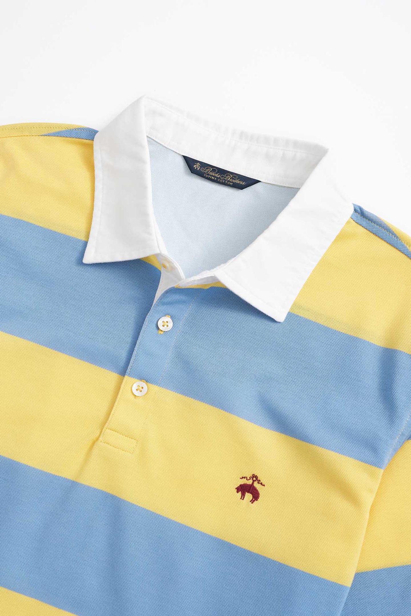 SLIM-FIT RUGBY STRIPE STRETCH PIQUE POLO SHIRT LIGHT BLUE 5