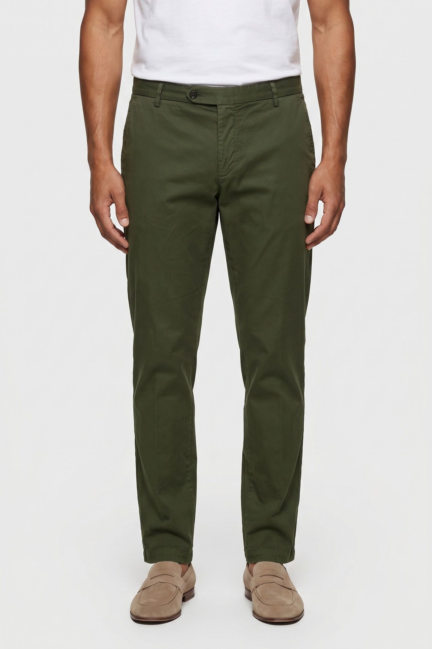 CHINO COTTON MILITARY GREEN 1