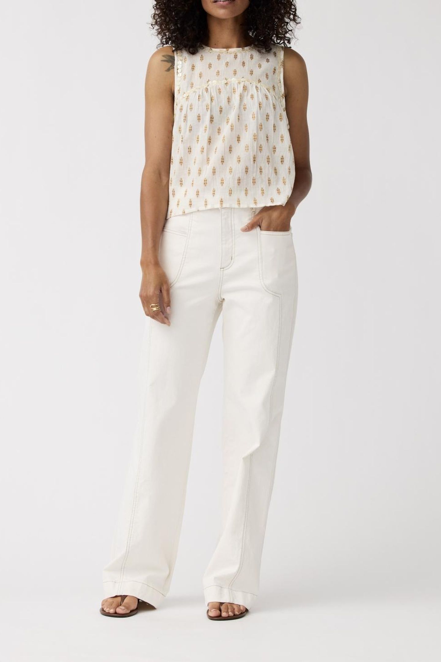 TOP CHLOE OFF WHITE / GOLD 2