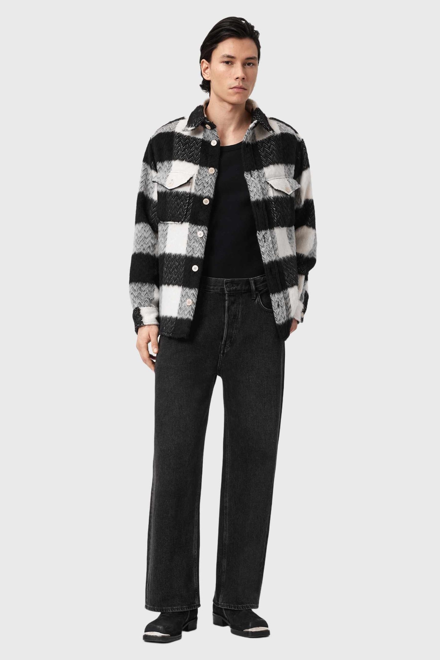 RIVER LS SHIRT BLACK/WHITE 4