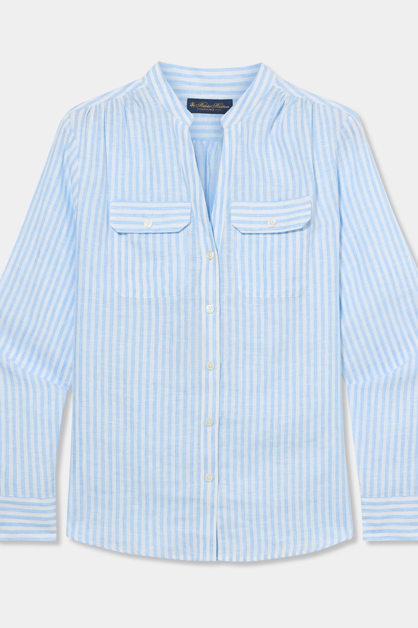 COREAN COLLAR SHIRT LINEN SKY BLUE 3