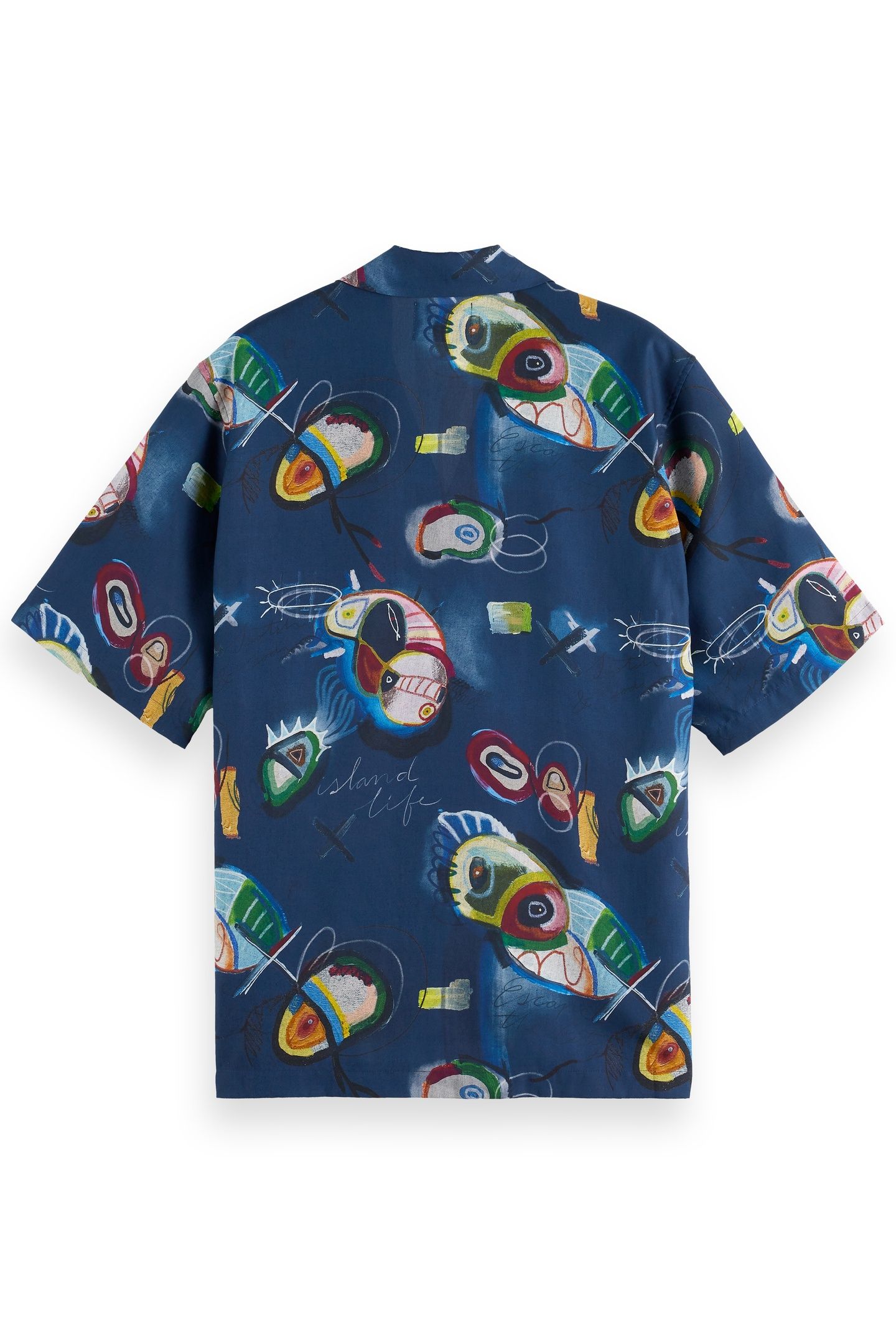 AOP SHORT-SLEEVED RELAXED-FIT TENCEL SHIRT ABSTRACT ISLAND N 5