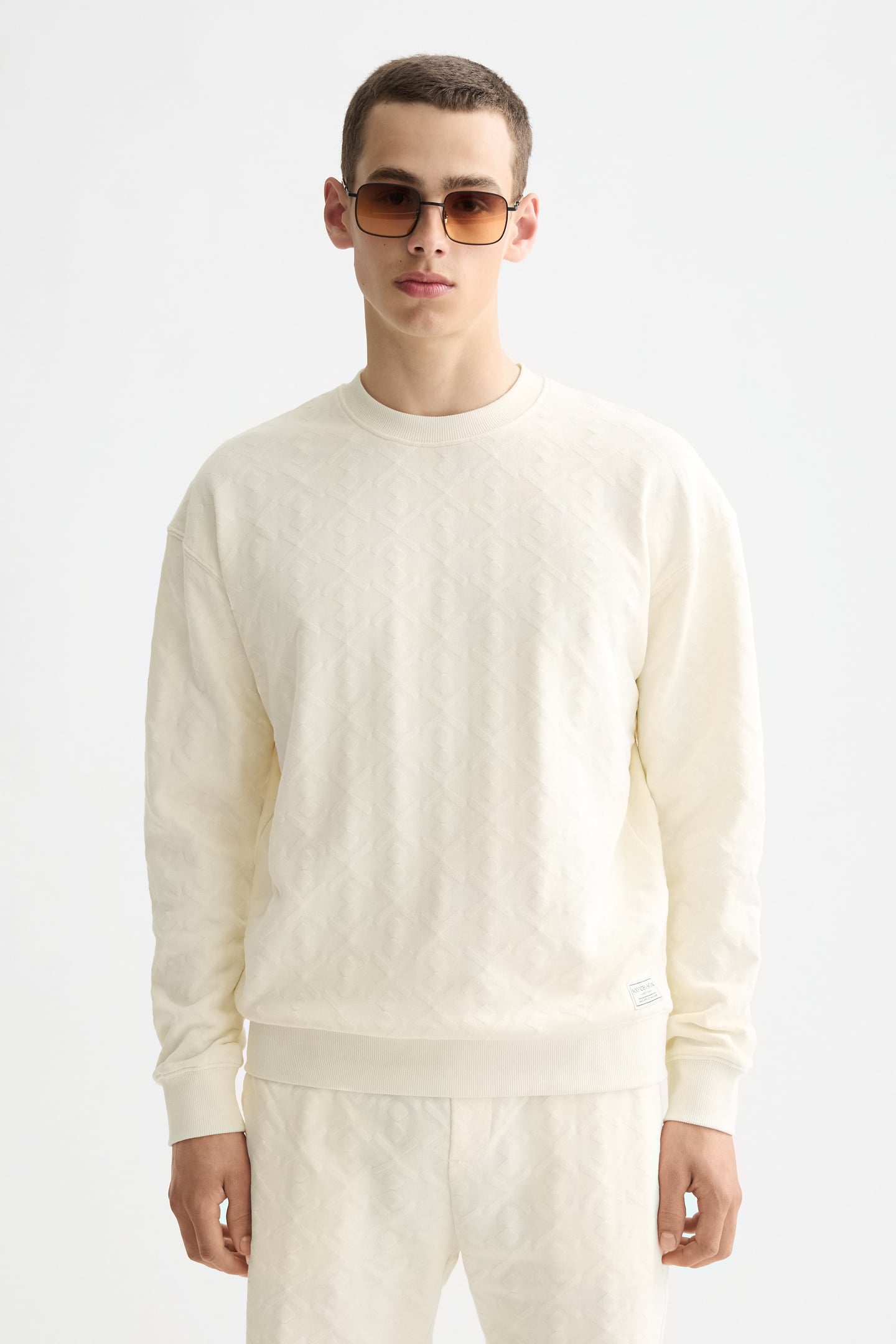 JACQUARD TERRY SWEATSHIRT EGGNOG 1