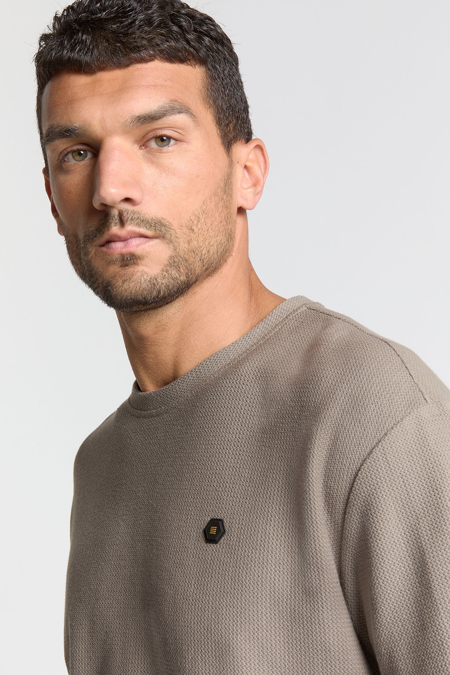T-SHIRT CREWNECK SOLID JACQUARD CLAY 7