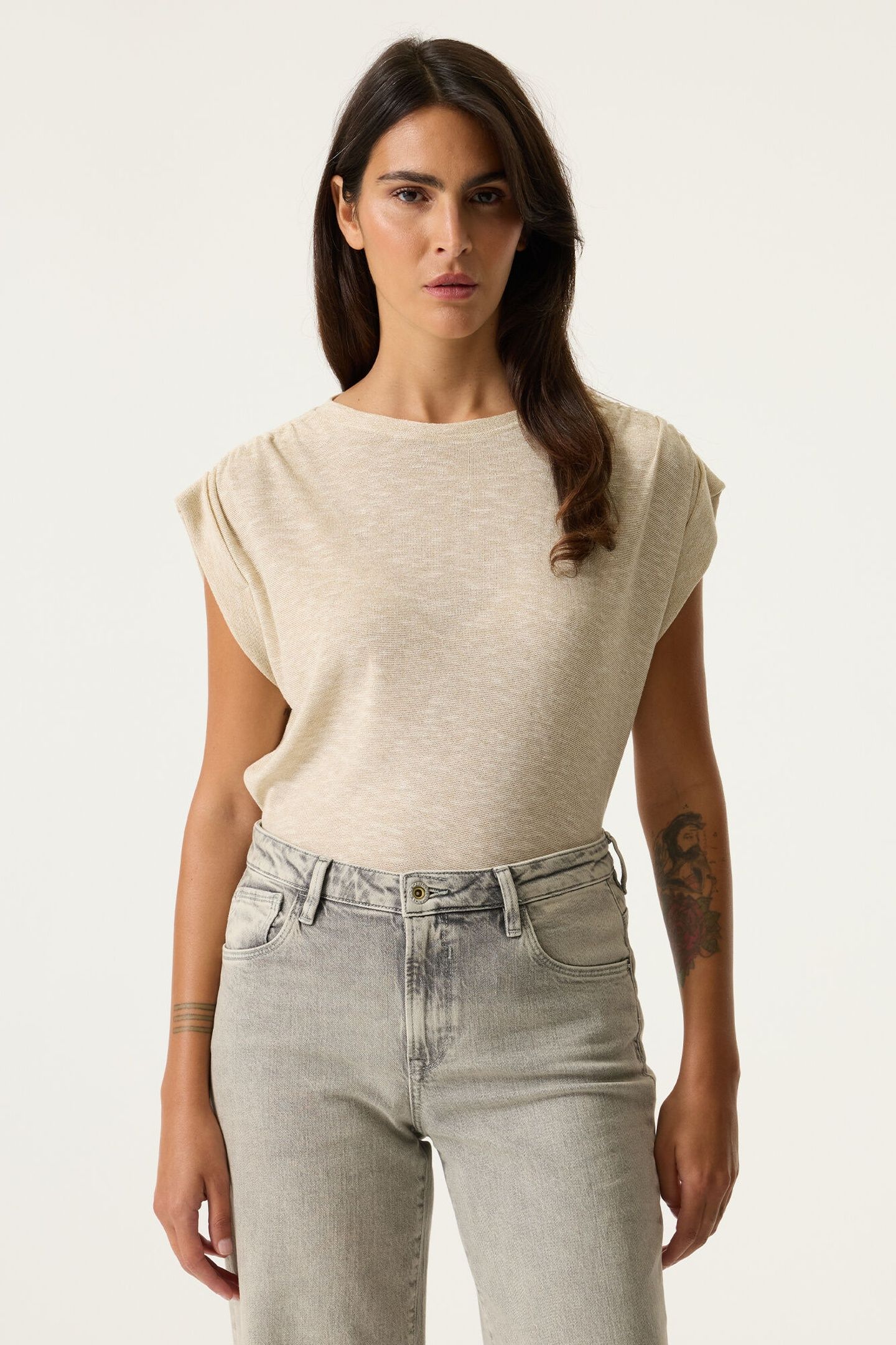 LADIES T-SHIRT SS SAND MELEE 1