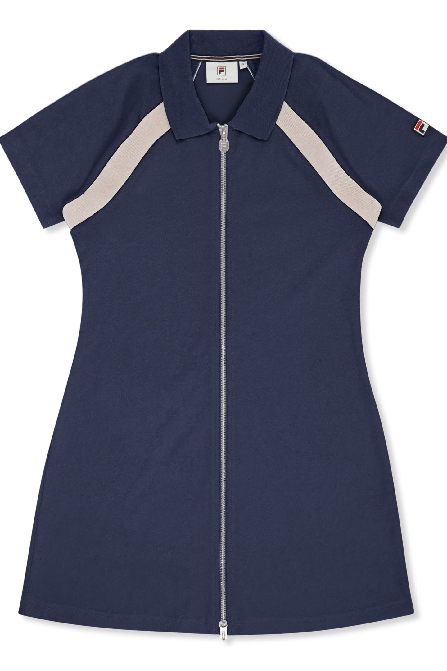 BELFIORE REGULAR TOWELLING TENNIS DRESS BLACK IRIS-EGRET 4