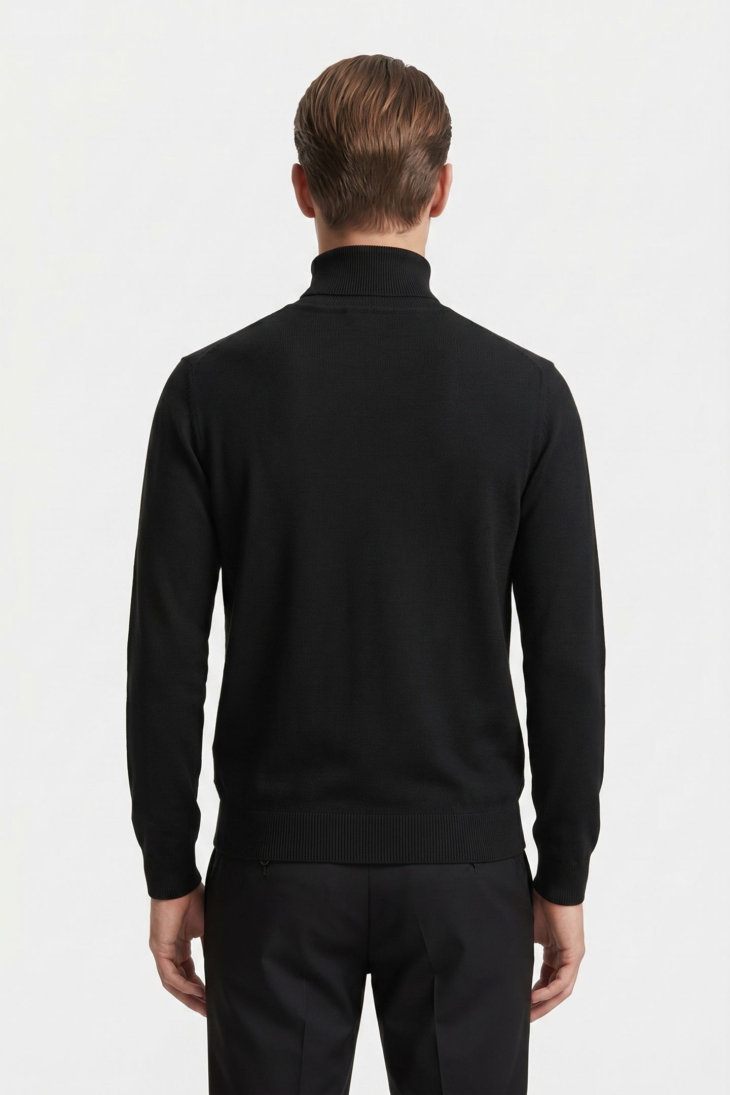 MERINO WOOL TURTLE NECK BLACK 2