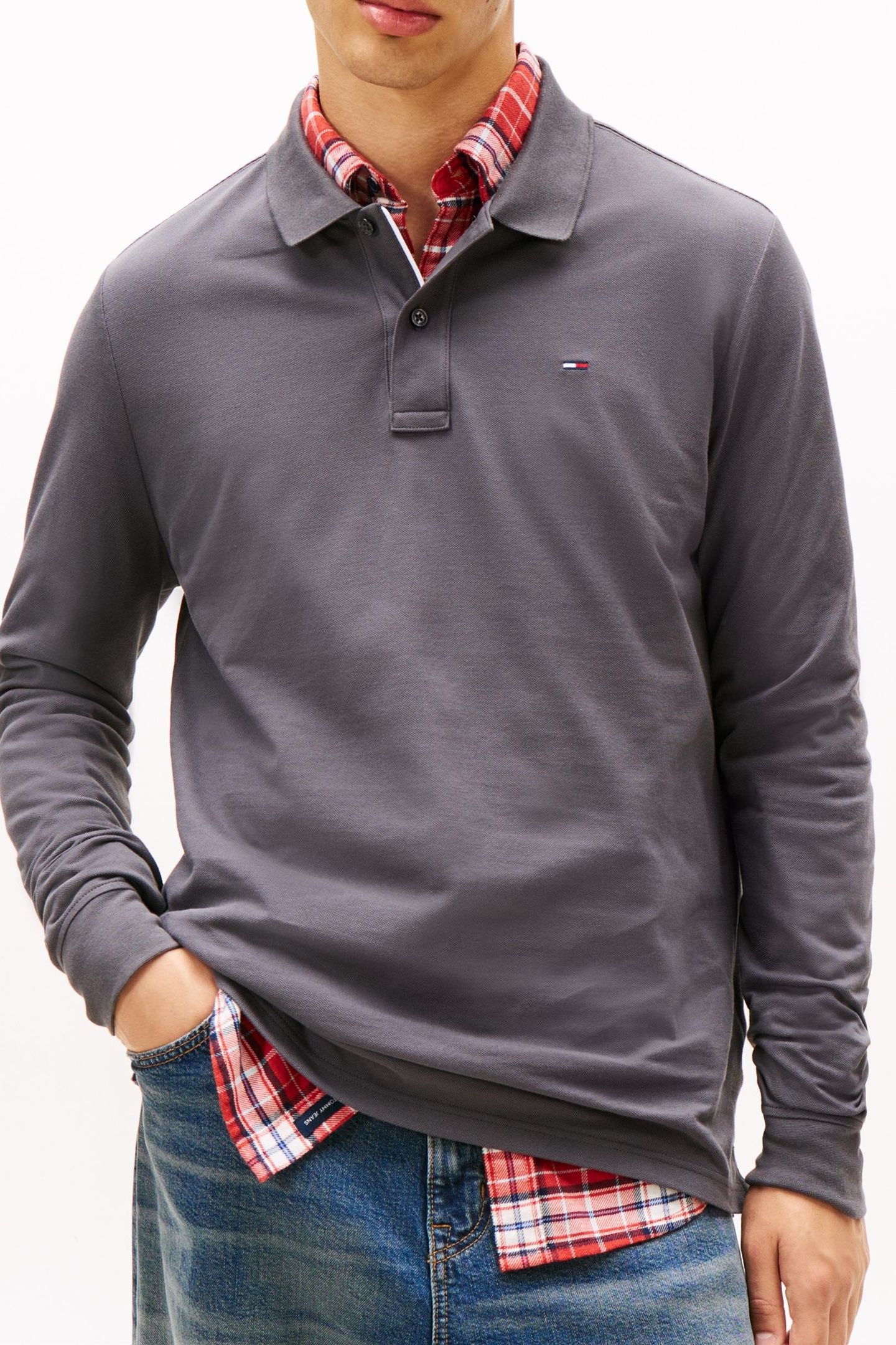 SLIM PLACKET POLO WASHED BLACK 1