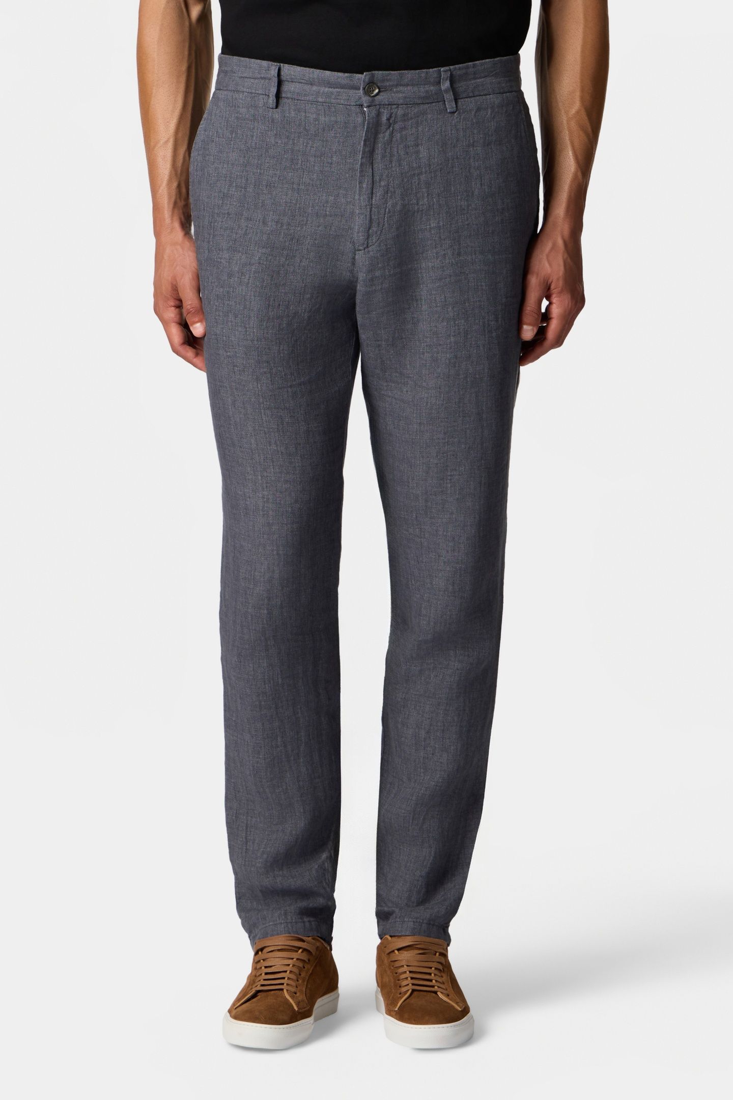 LINEN TROUSERS DARK GREY 1