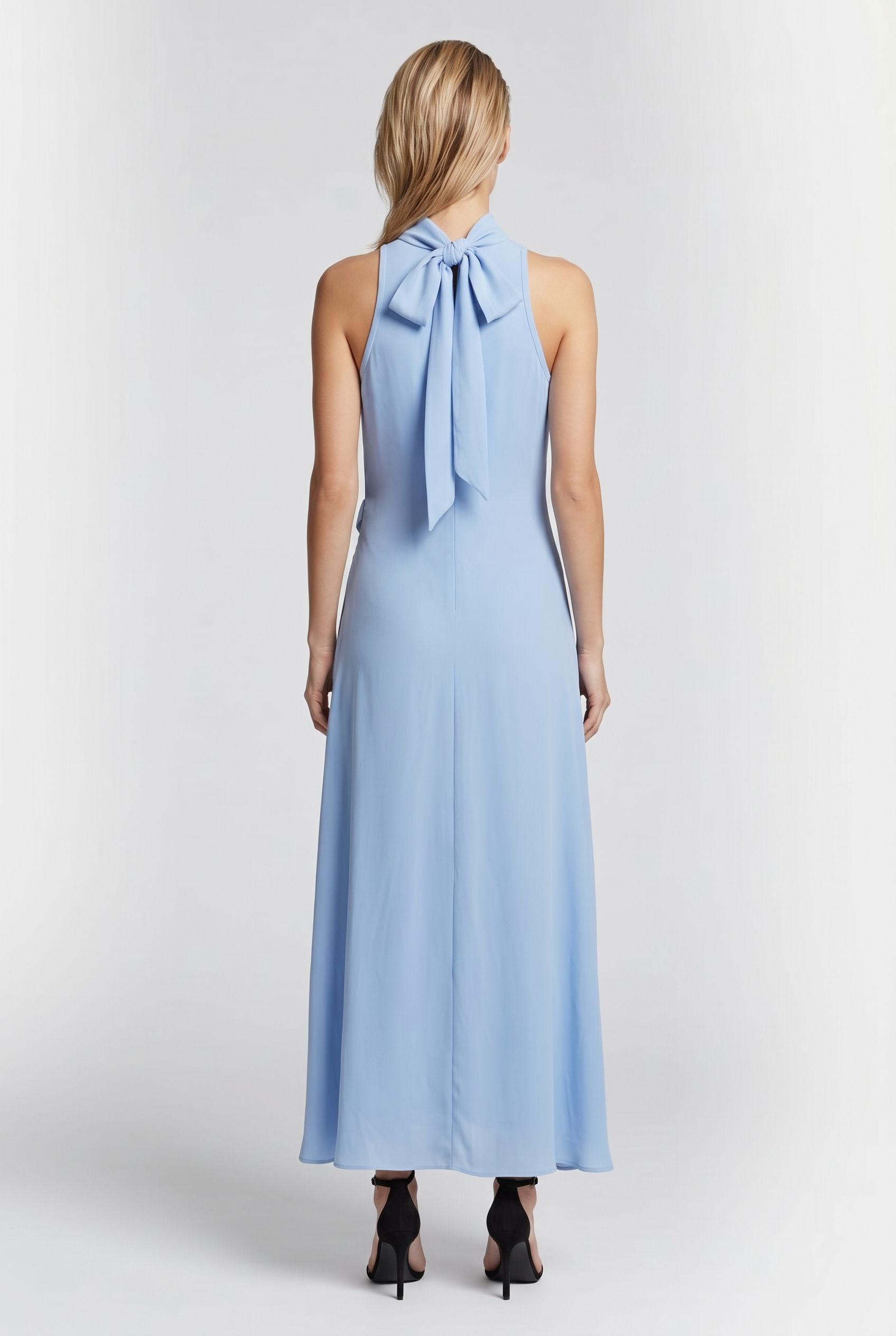 DRAPE TUCK MIDI DRESS PALE BLUE 2