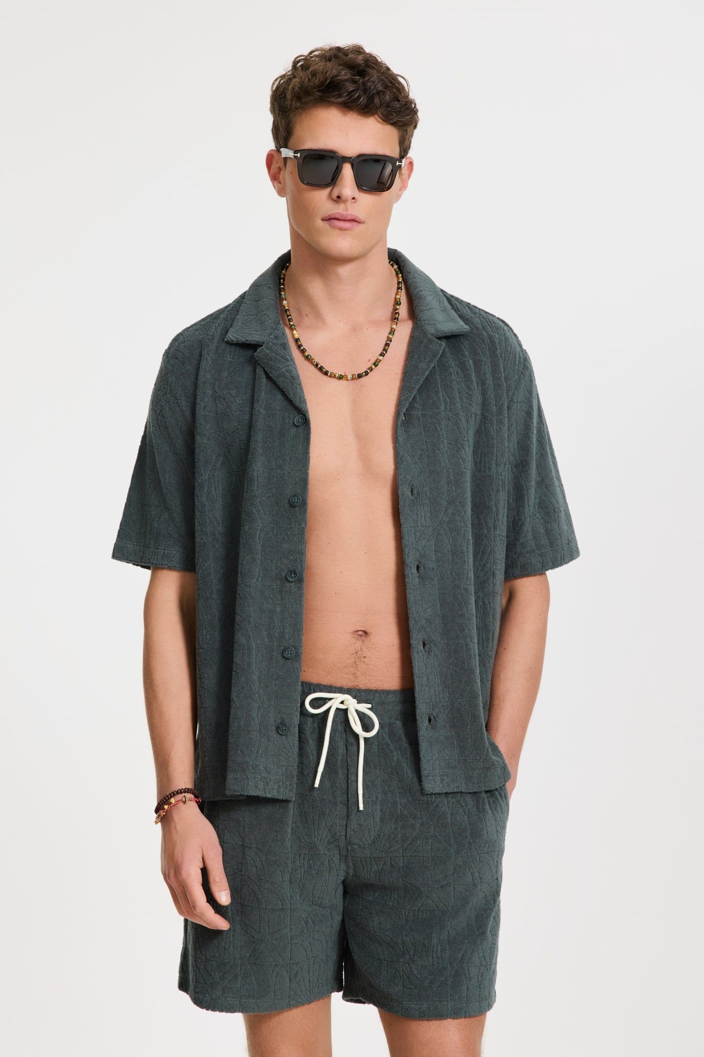 TONY TOWELING SHORTS GEO SUN GREEN SMOKEY GEO SUN 3