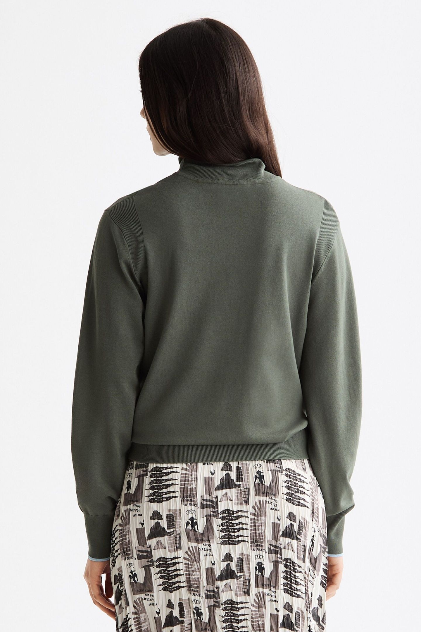 RELAXED FIT ROLL NECK PULLOVER THYME 5